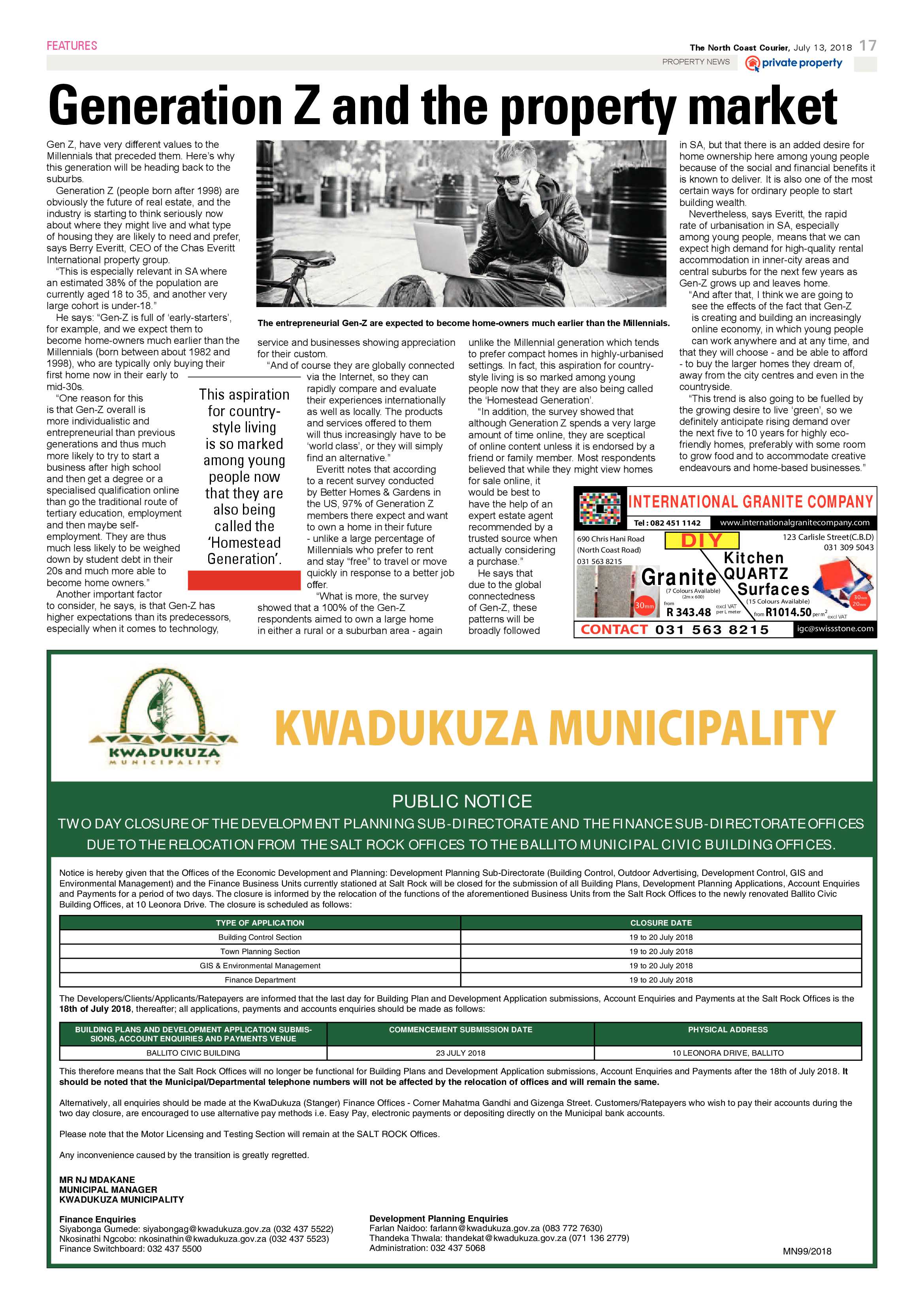 The North Coast Courier – 13 July 2018 page 17