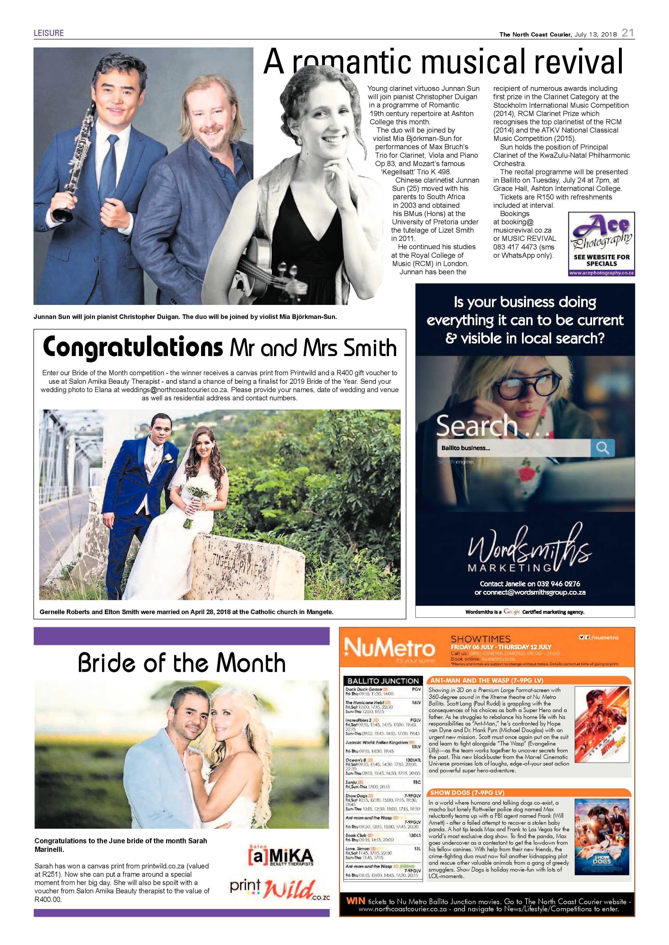 The North Coast Courier – 13 July 2018 page 21