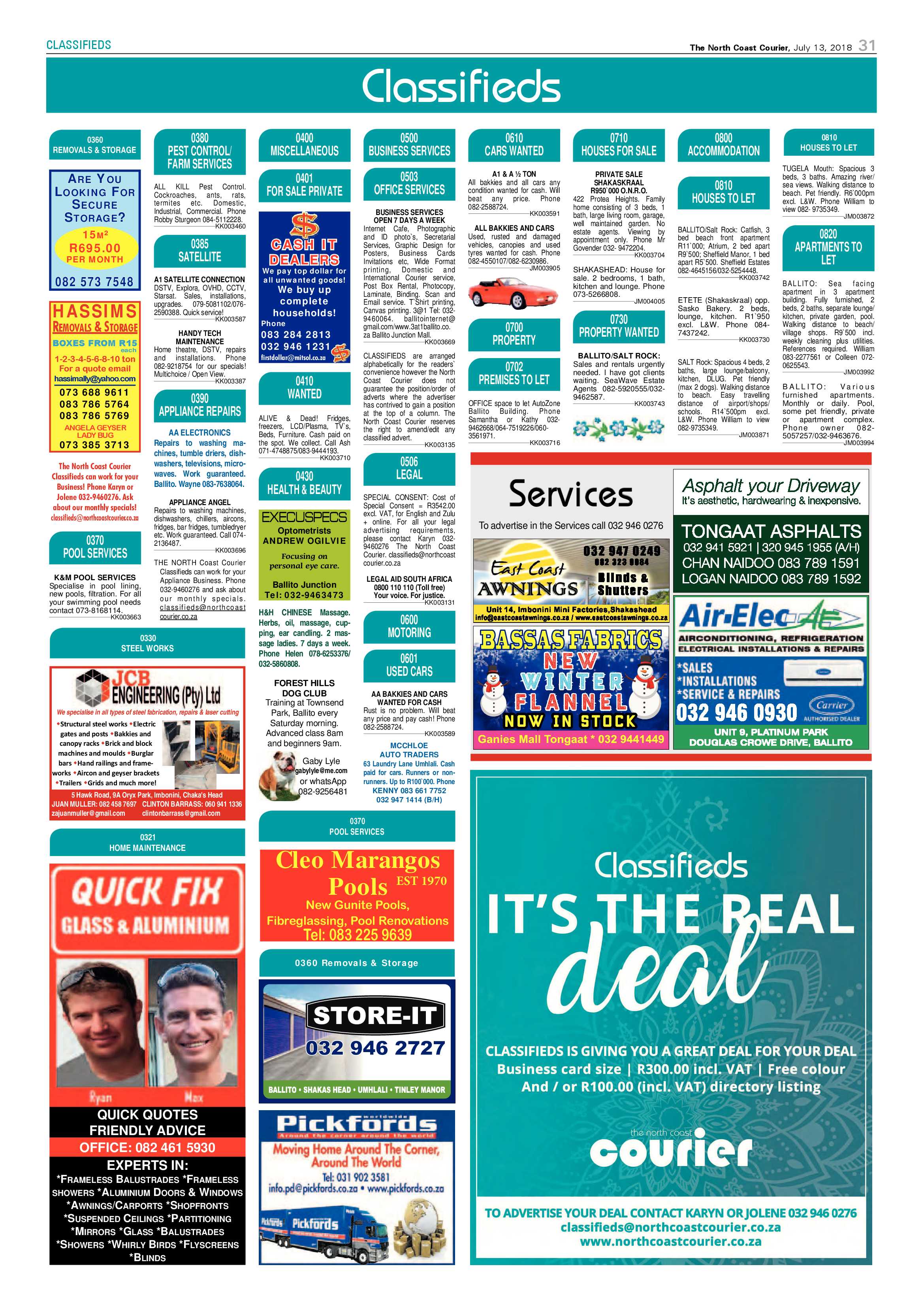 The North Coast Courier – 13 July 2018 page 31