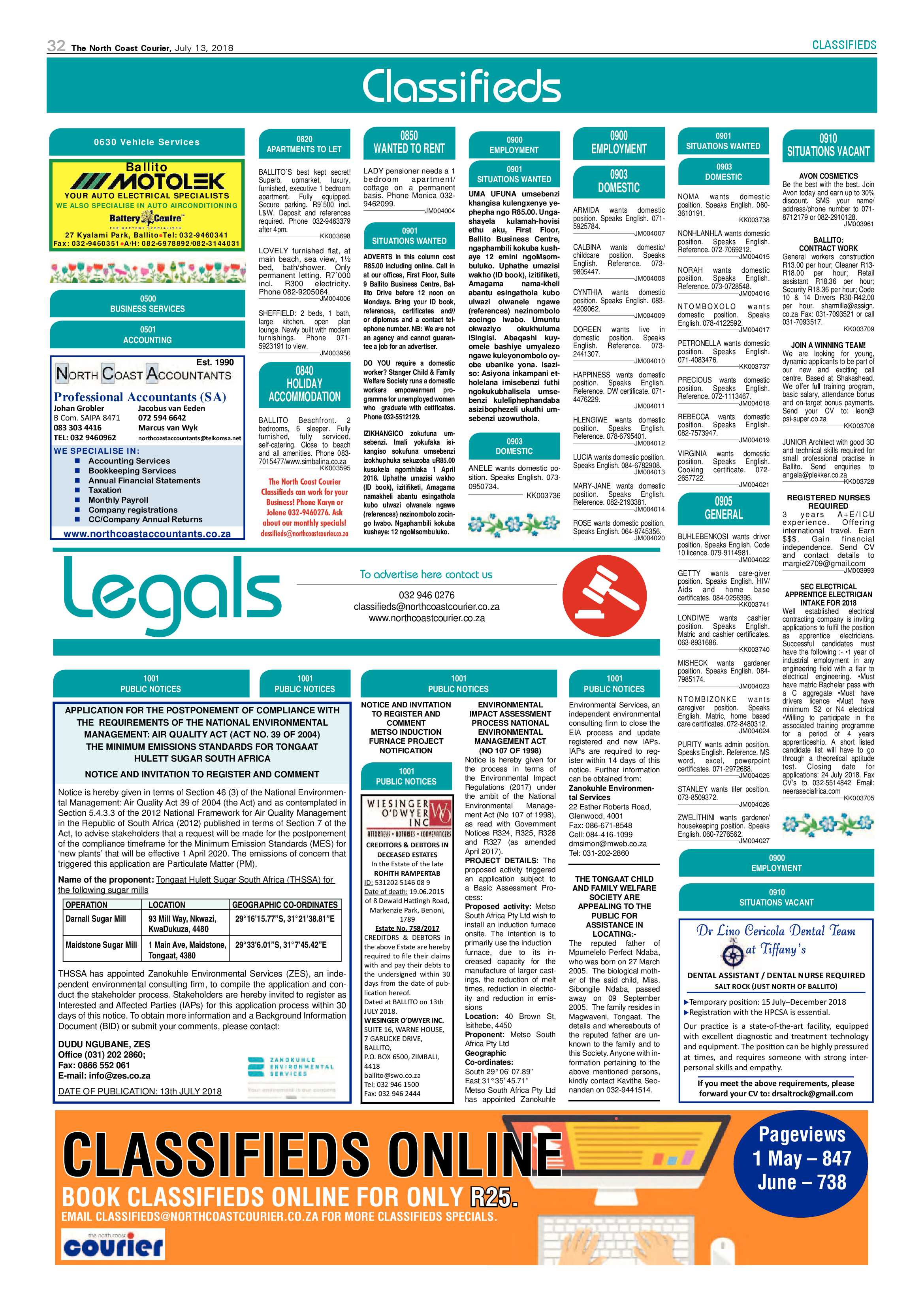 The North Coast Courier – 13 July 2018 page 32