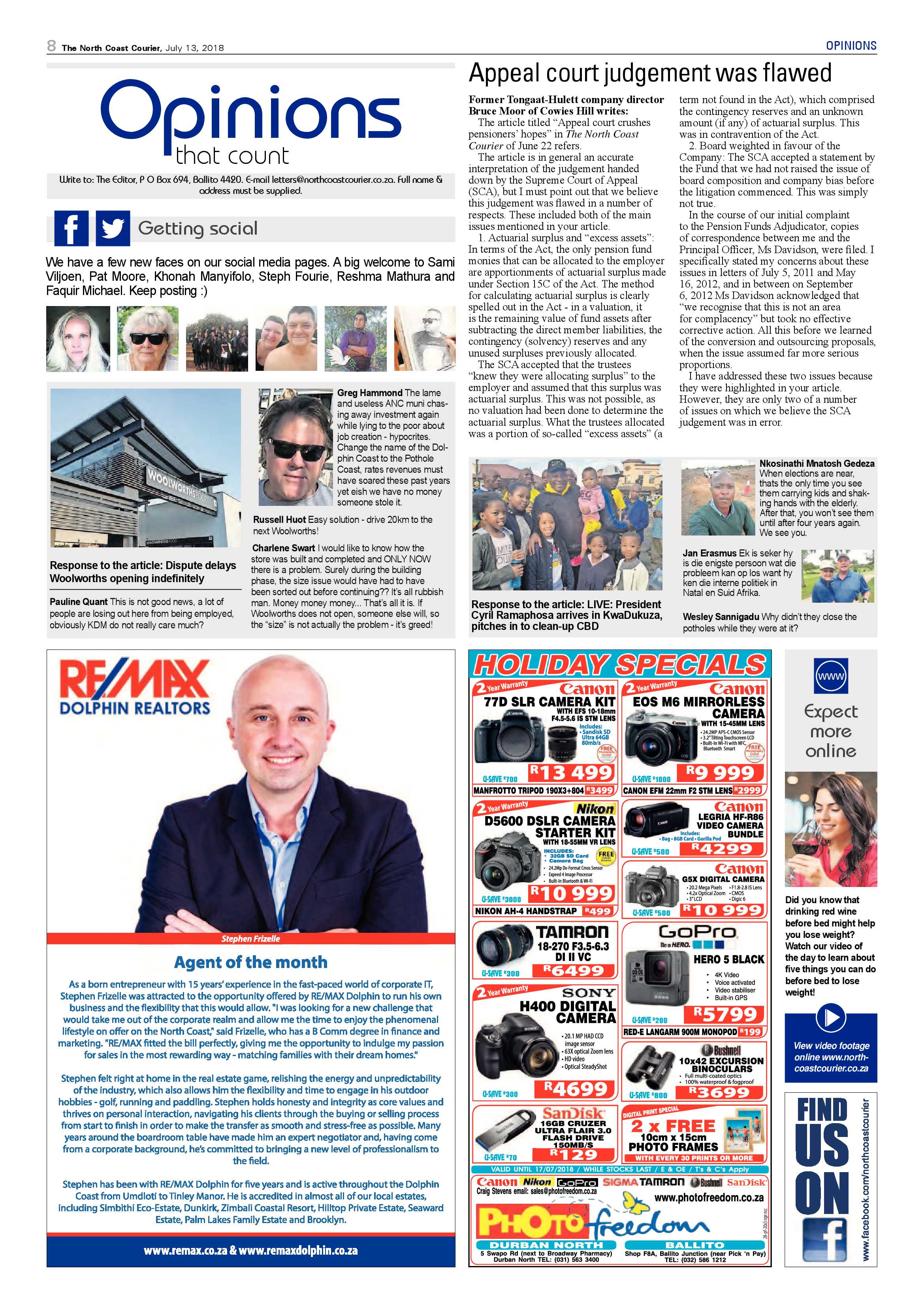 The North Coast Courier – 13 July 2018 page 8