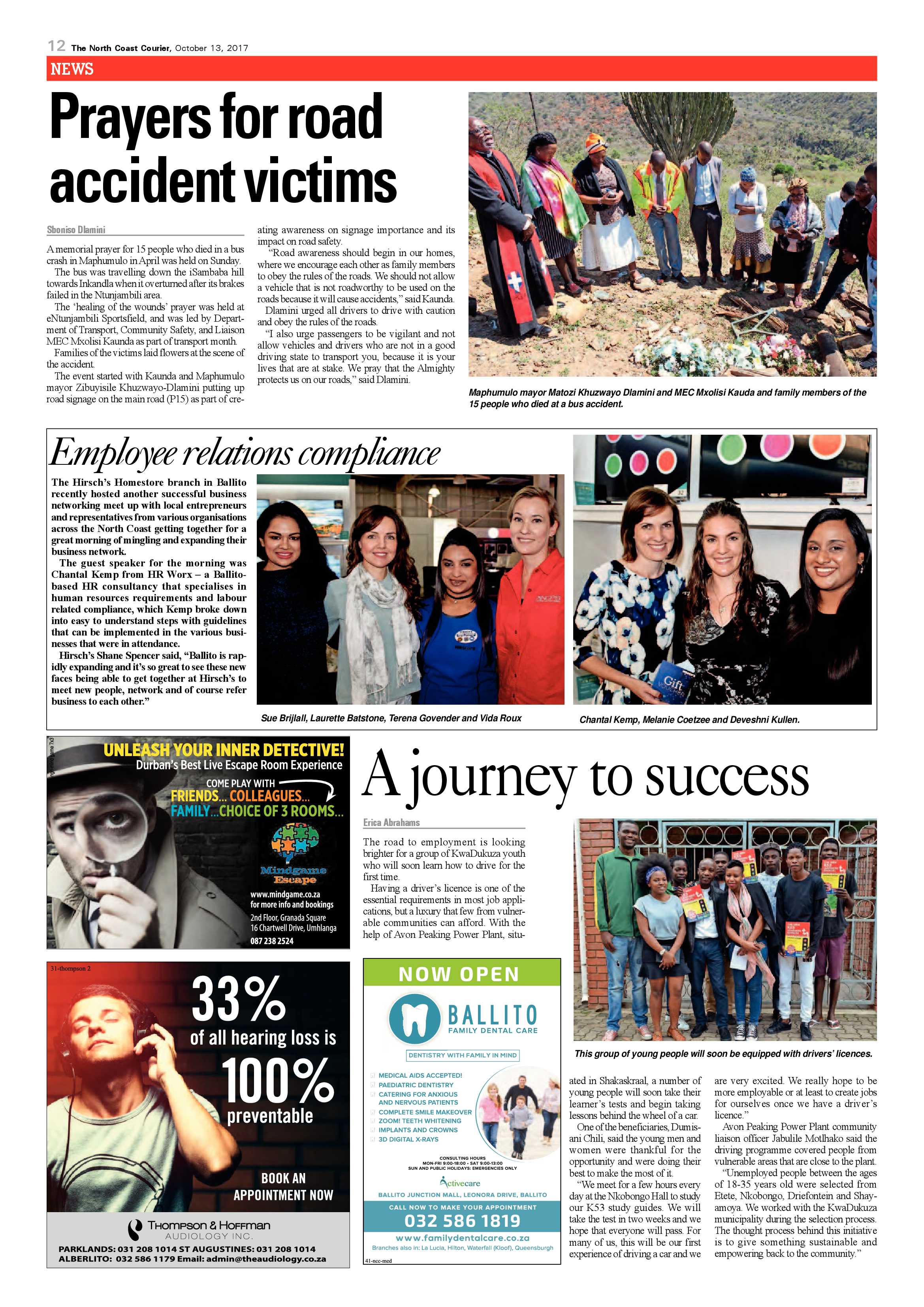 The North Coast Courier – 13 October 2017 page 12