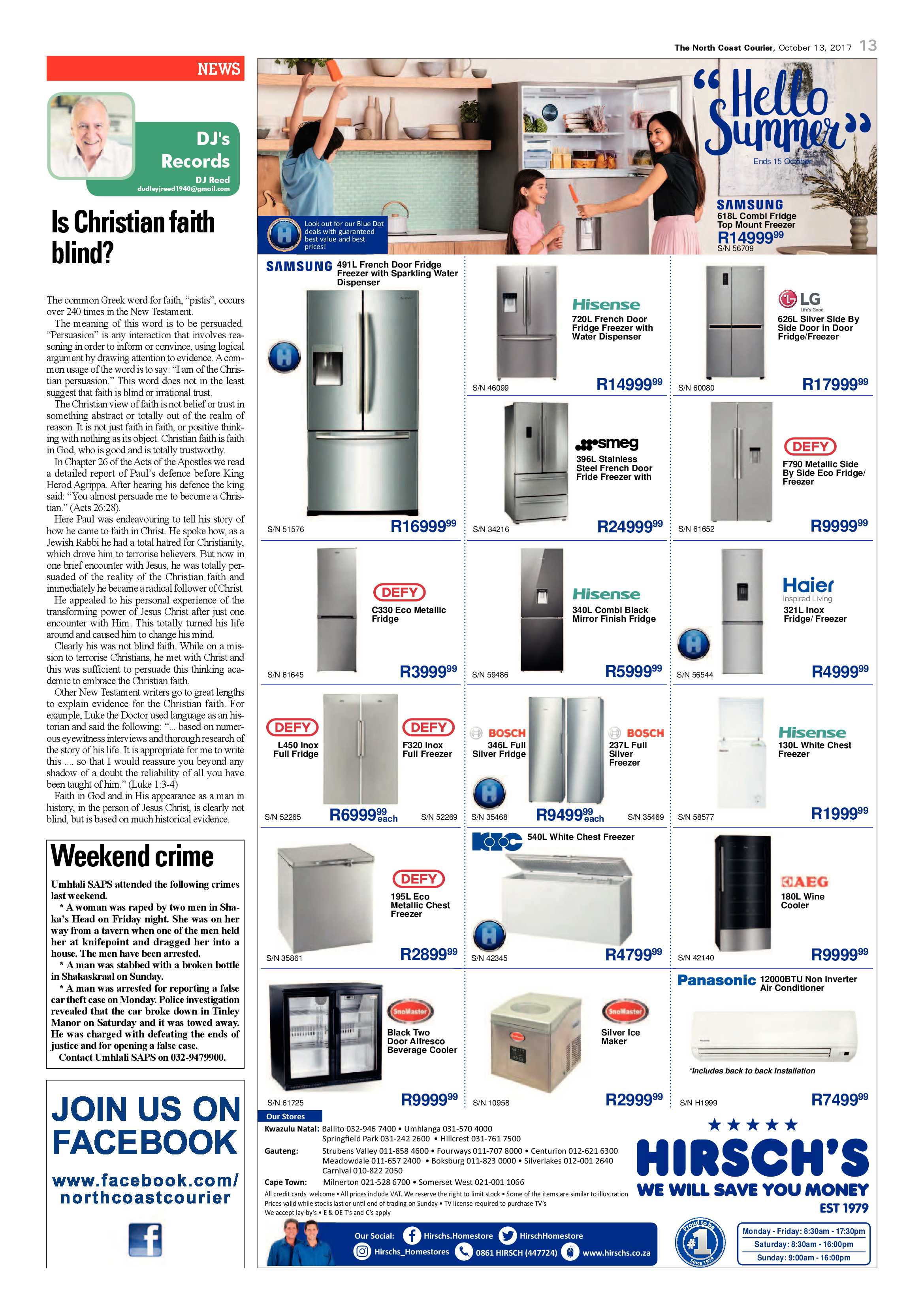 The North Coast Courier – 13 October 2017 page 13