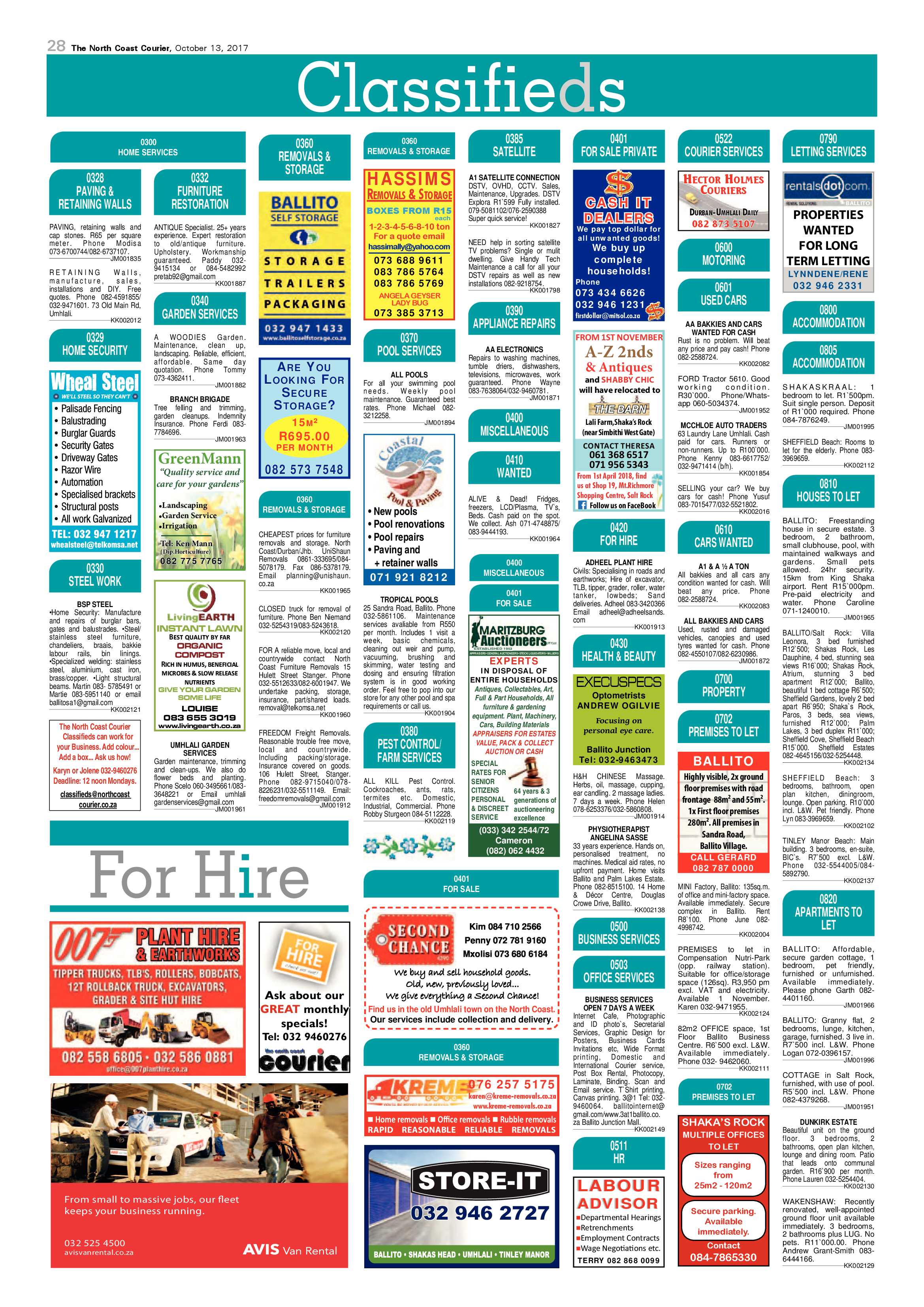 The North Coast Courier – 13 October 2017 page 28