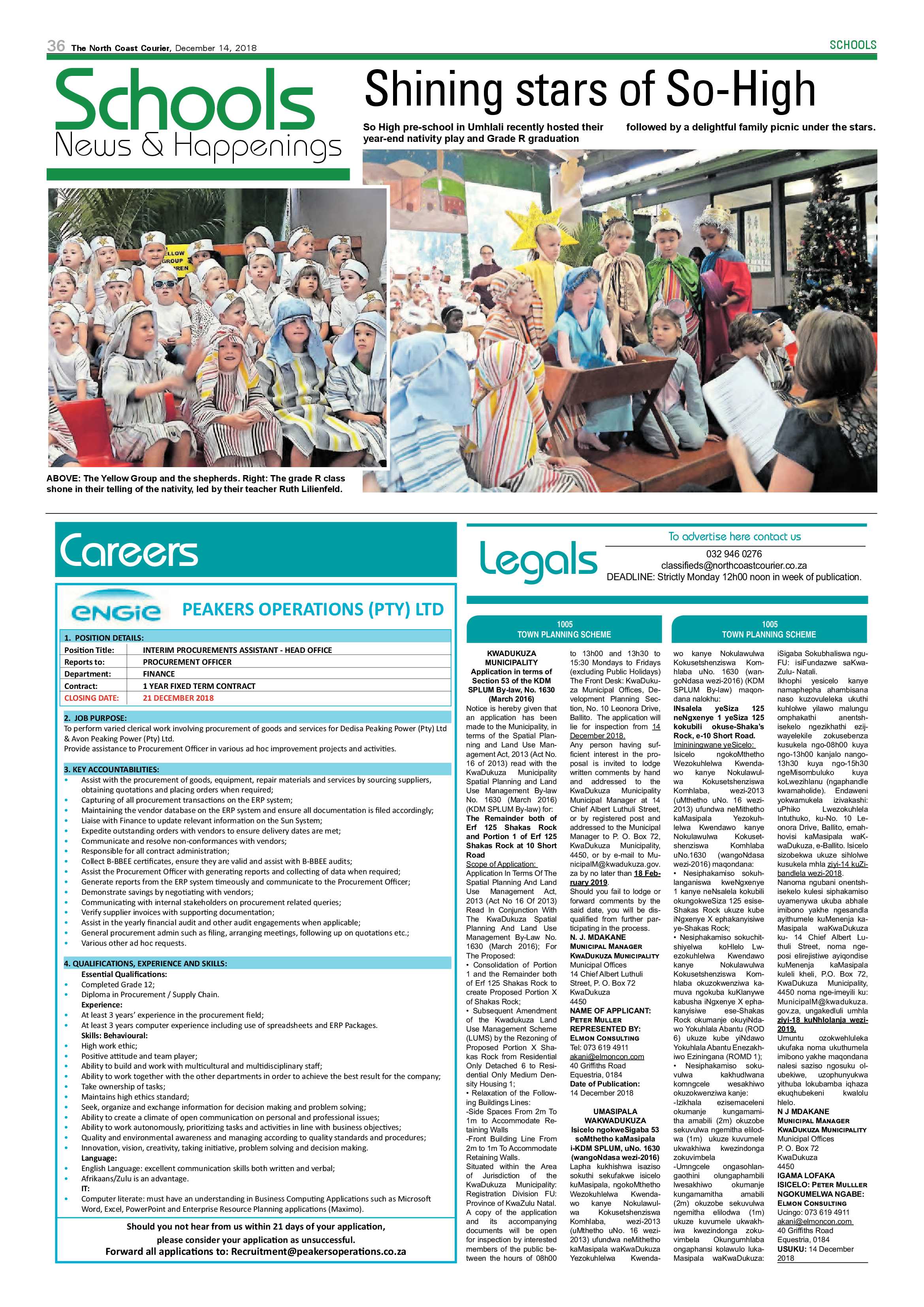 The North Coast Courier – 14 December 2018 page 36