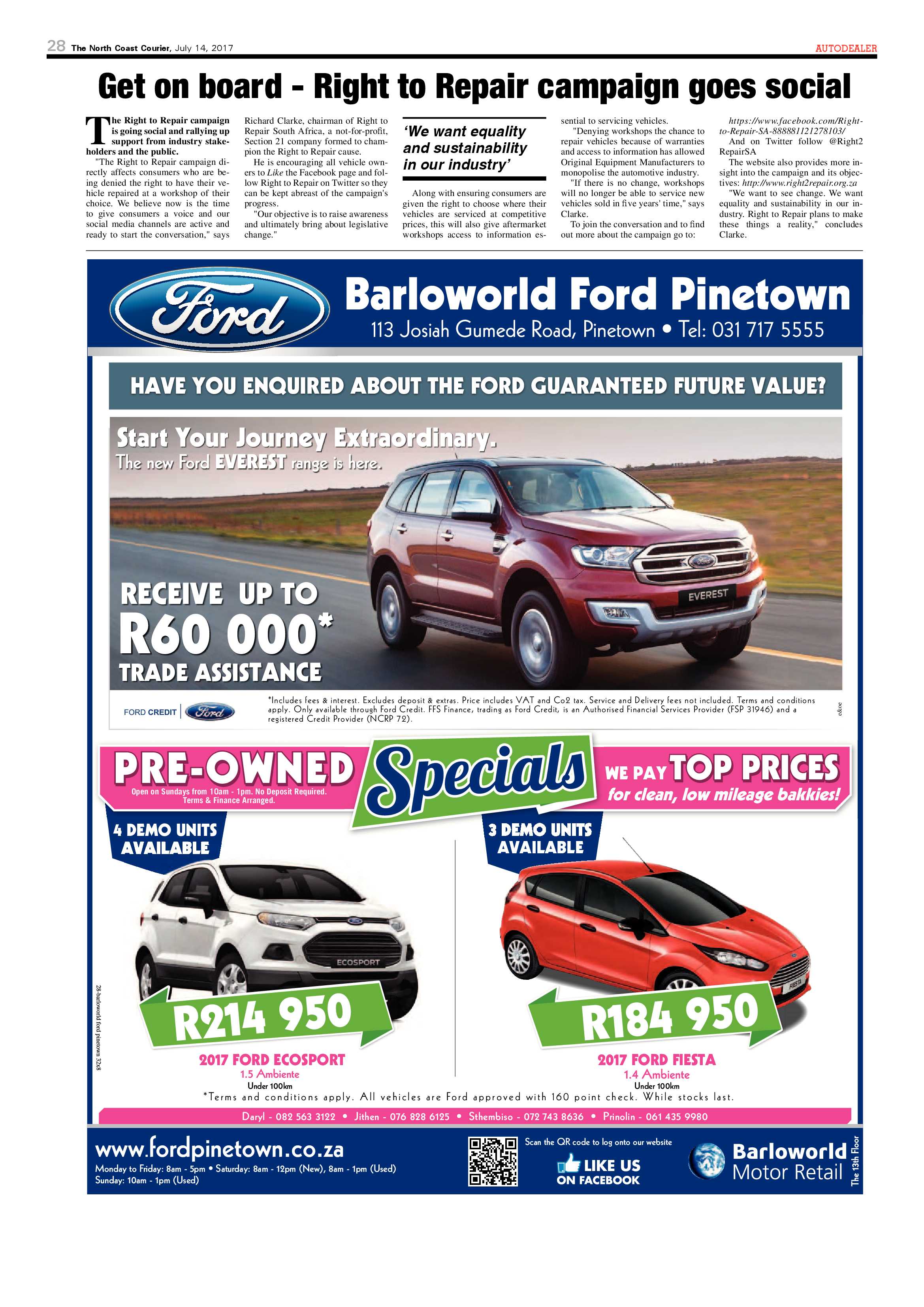 The North Coast Courier – 14 July 2017 page 28