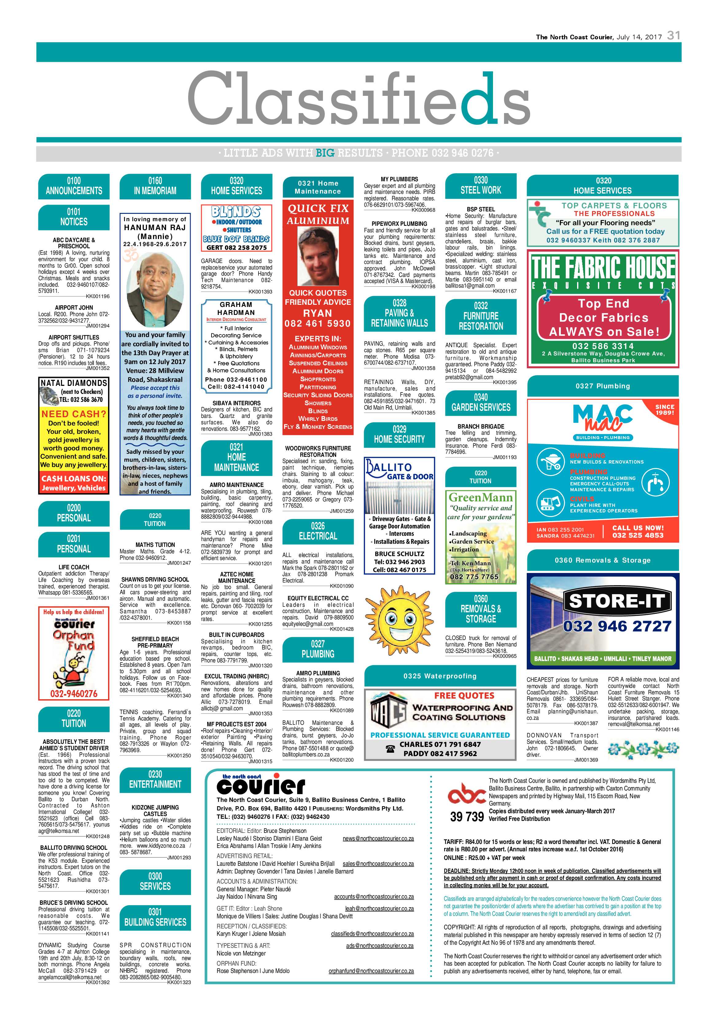 The North Coast Courier – 14 July 2017 page 31