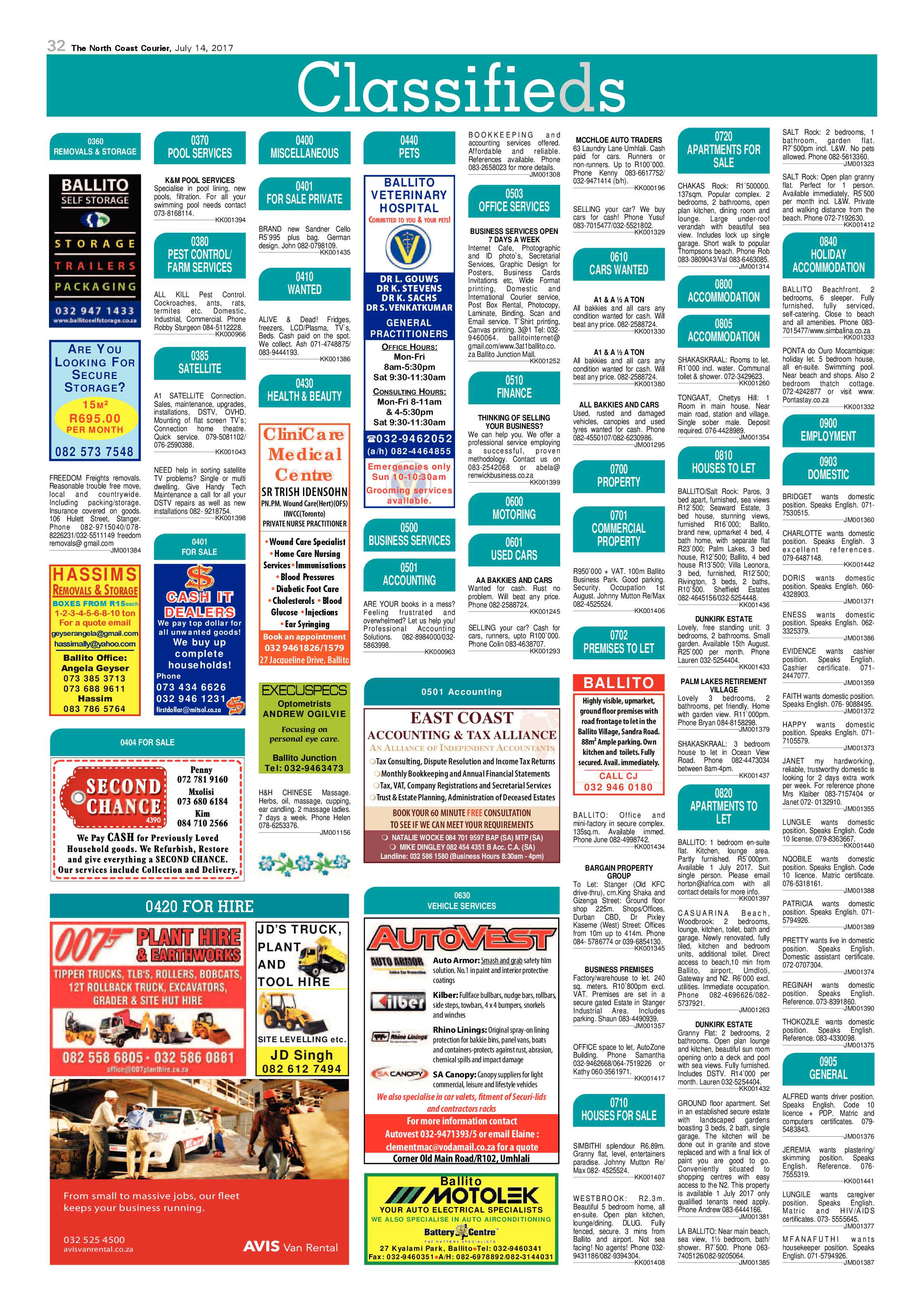 The North Coast Courier – 14 July 2017 page 32