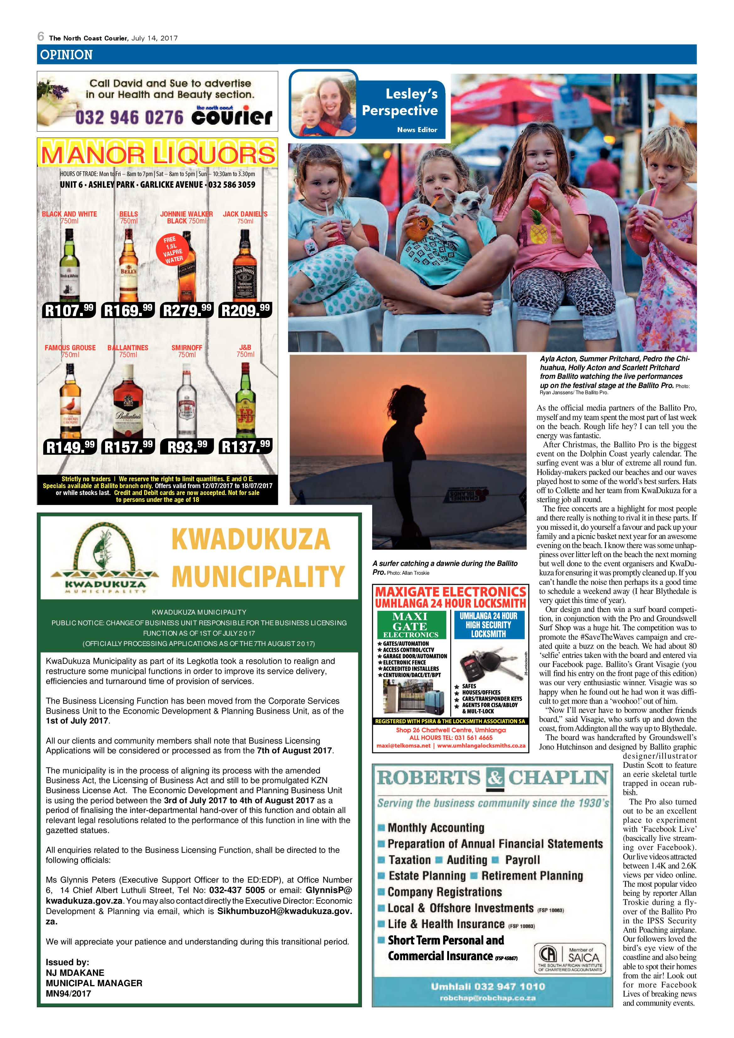 The North Coast Courier – 14 July 2017 page 6
