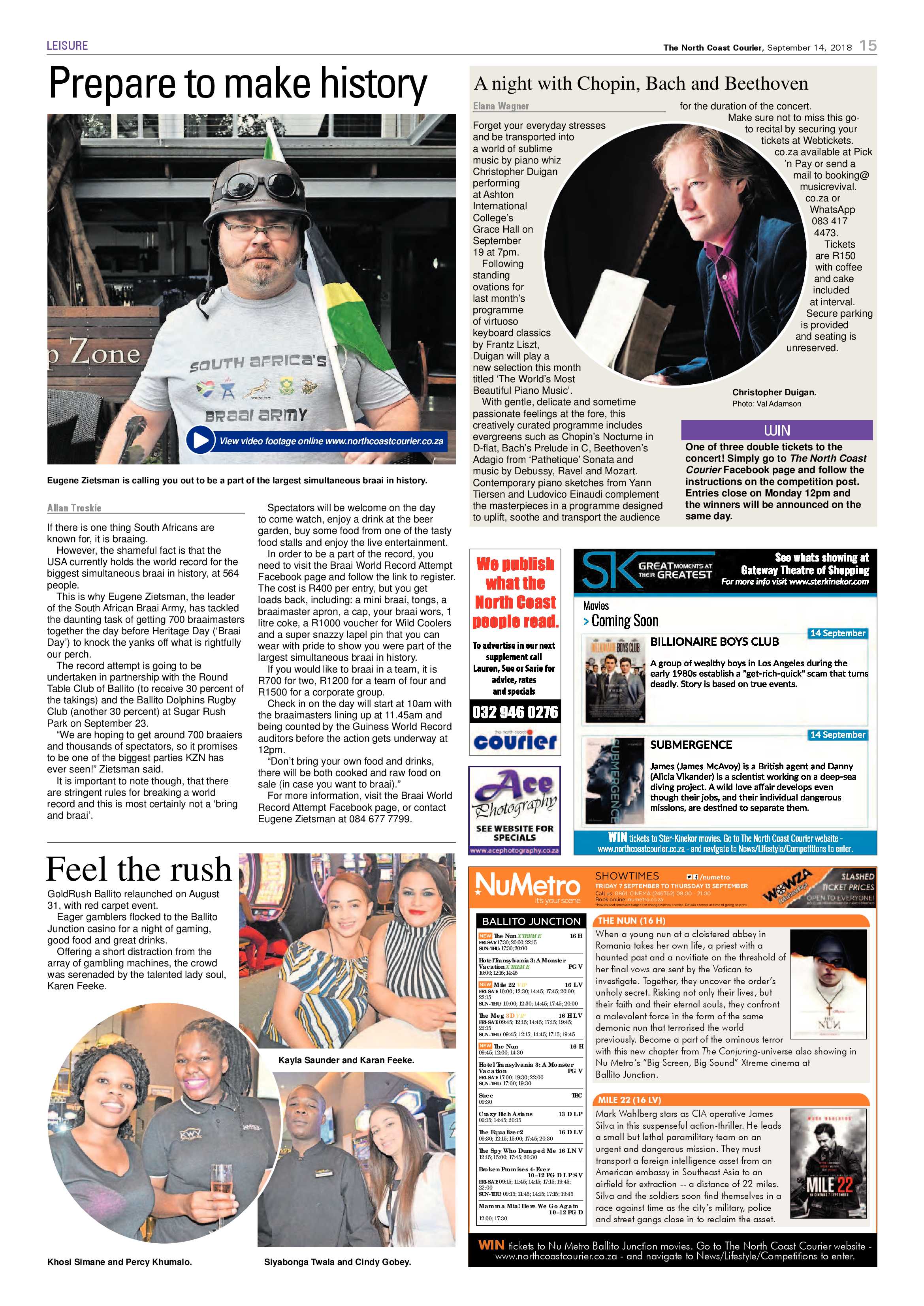 The North Coast Courier – 14 September 2018 page 15