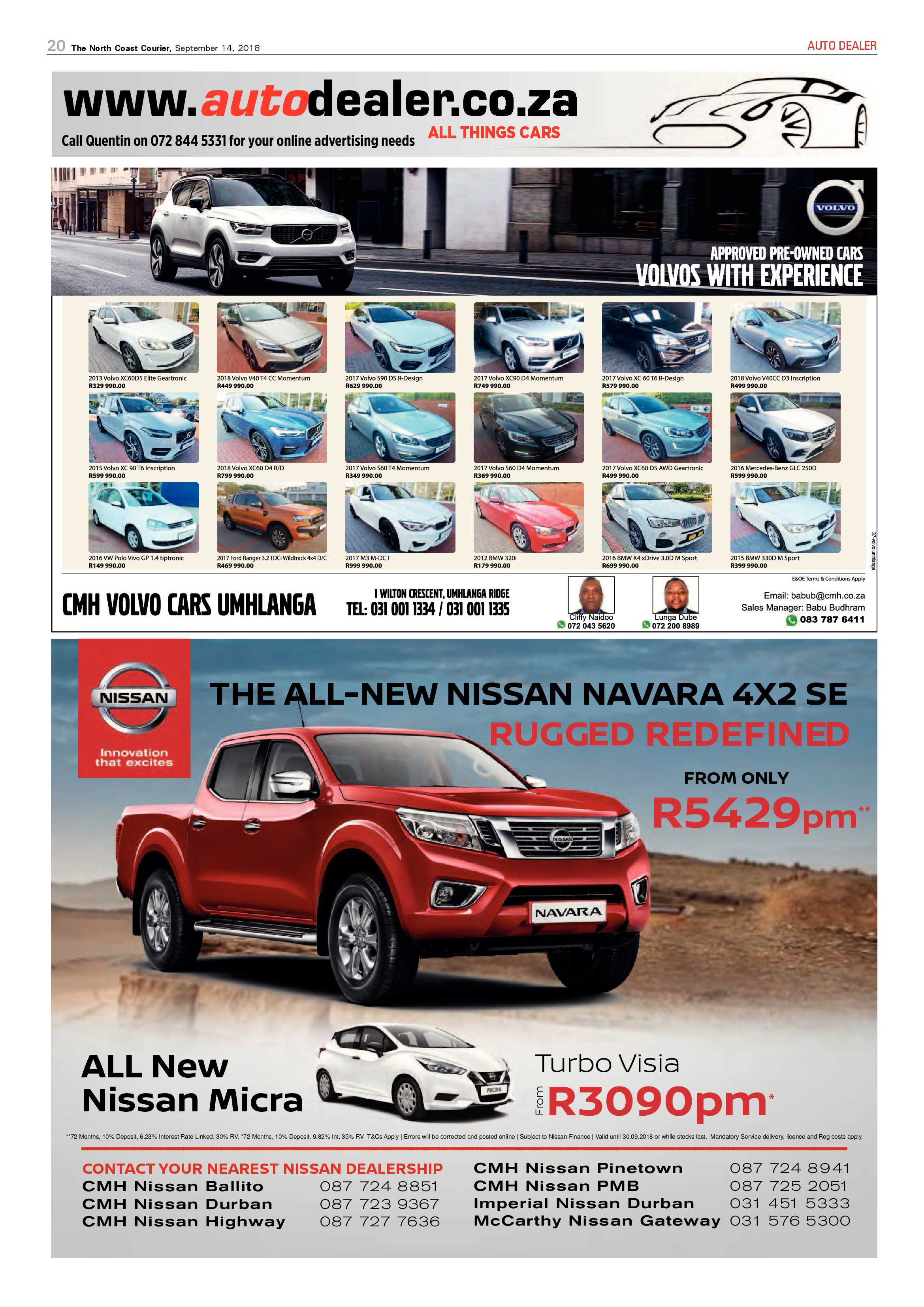 The North Coast Courier – 14 September 2018 page 20