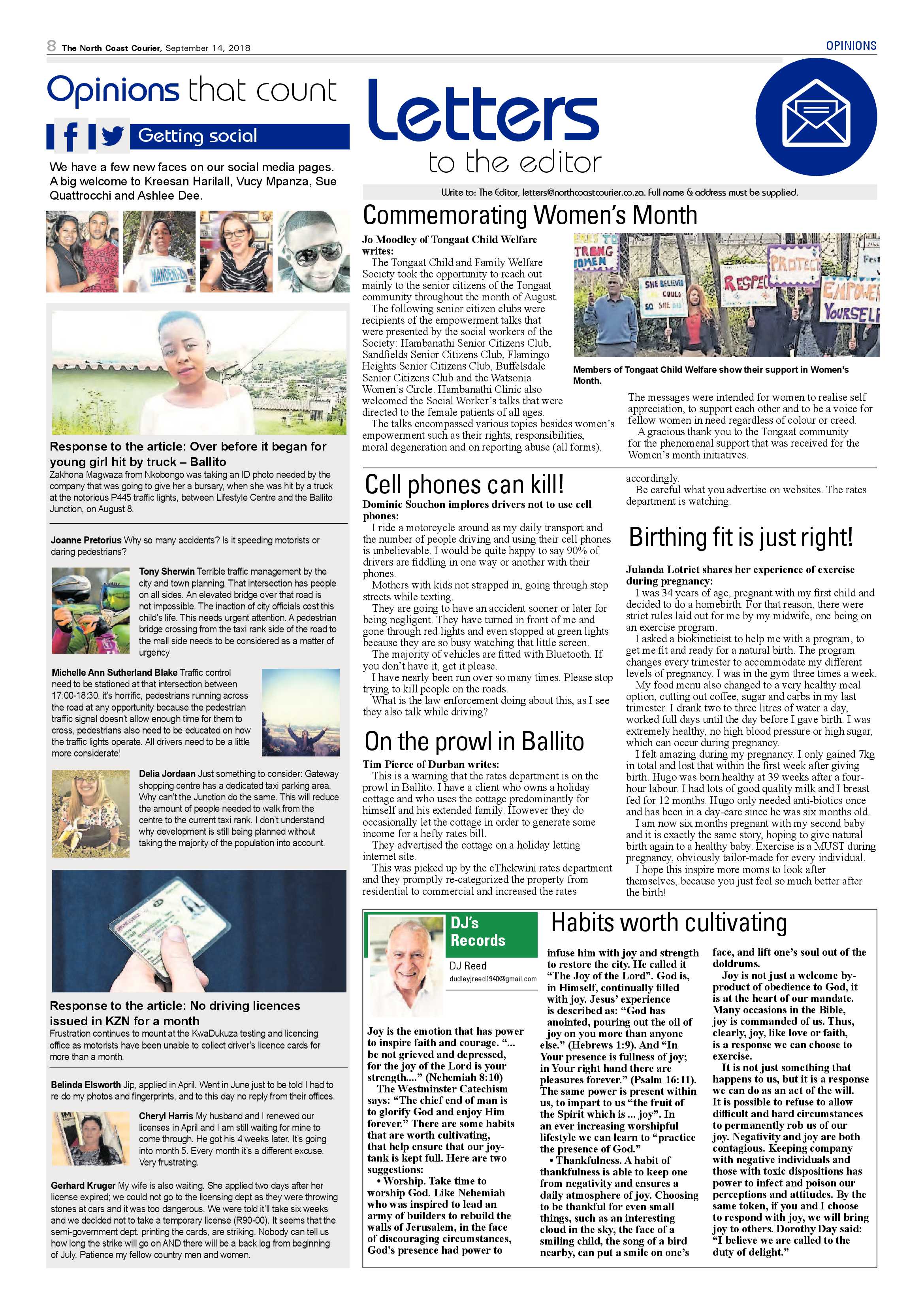 The North Coast Courier – 14 September 2018 page 8
