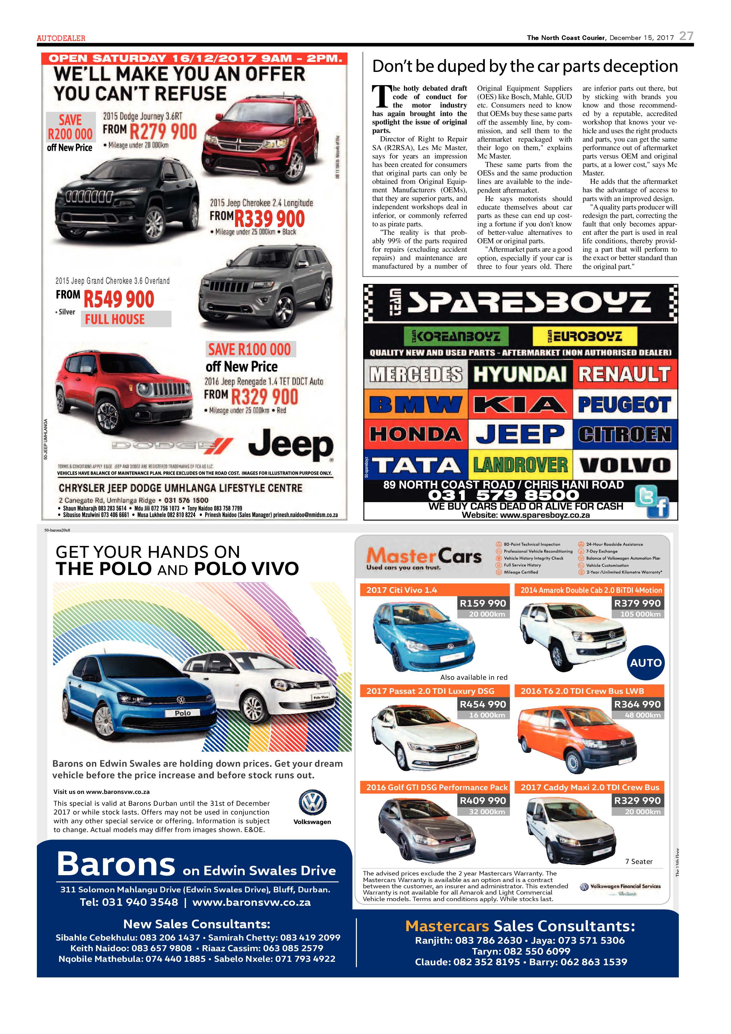 The North Coast Courier – 15 December 2017 page 27
