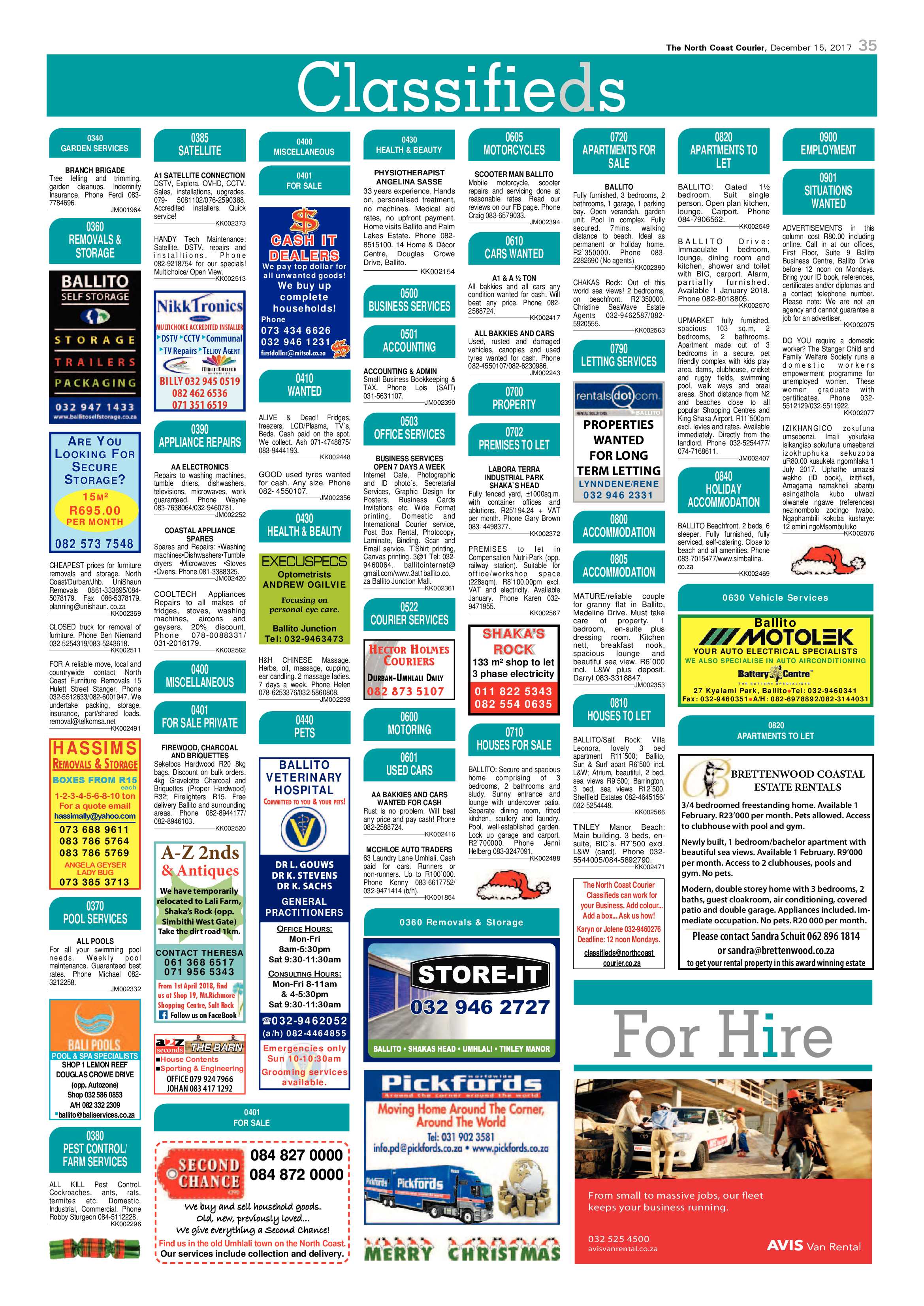 The North Coast Courier – 15 December 2017 page 35