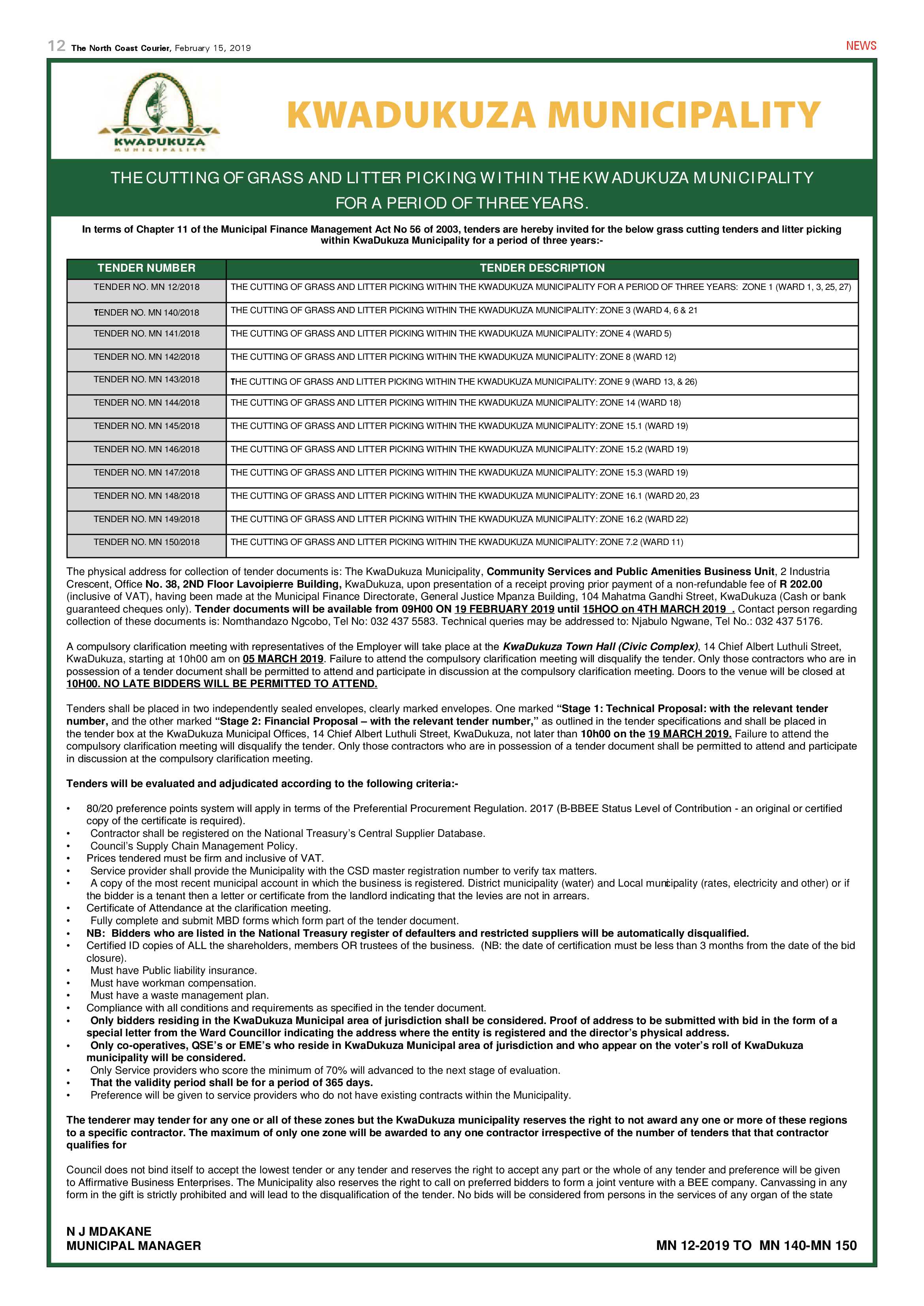 The North Coast Courier – 15 February 2019 page 12