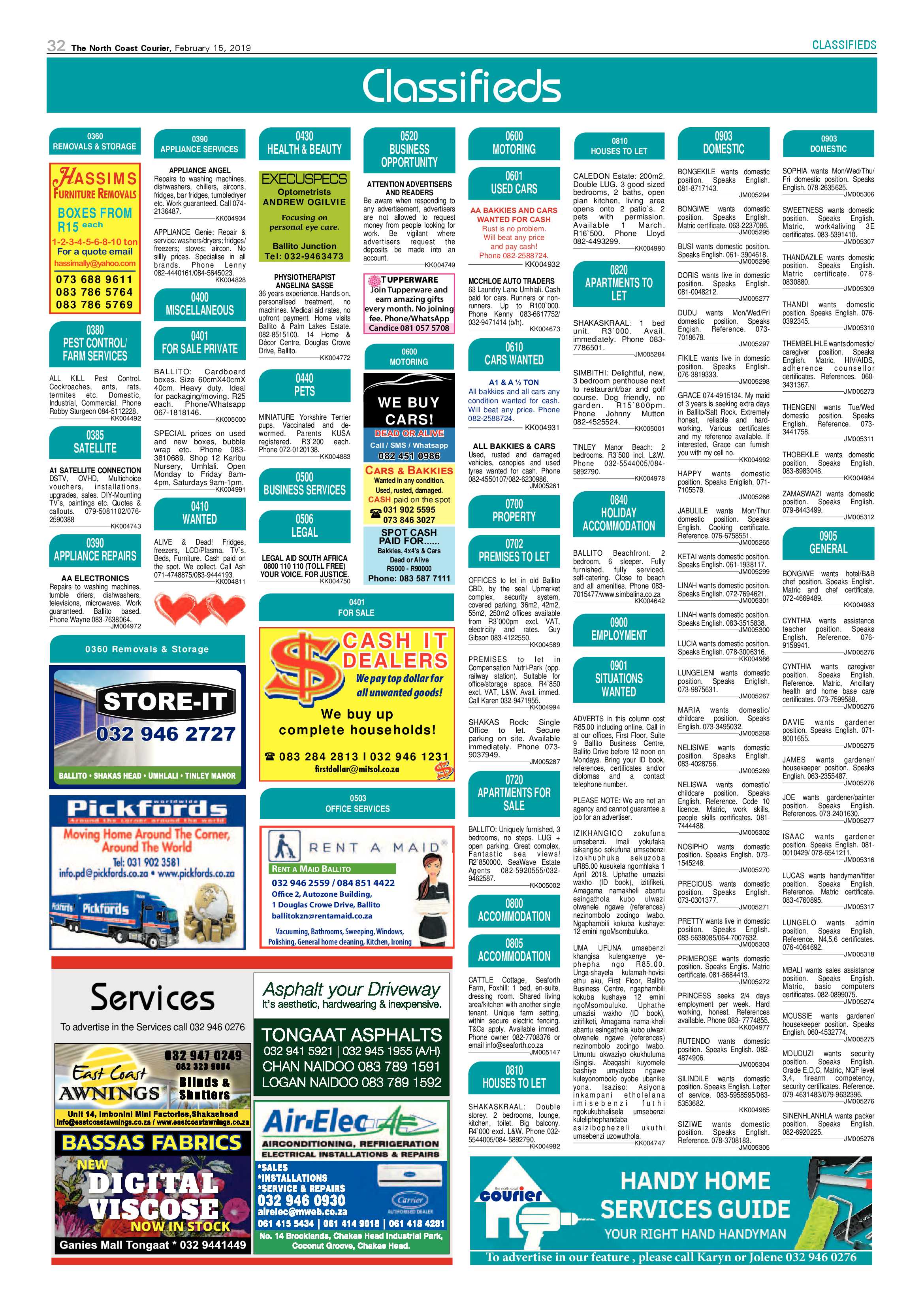 The North Coast Courier – 15 February 2019 page 32