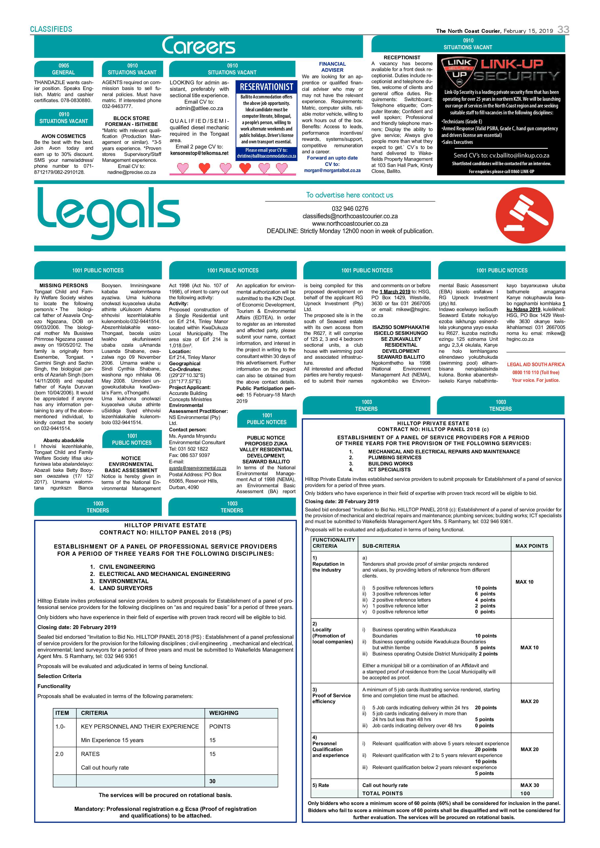 The North Coast Courier – 15 February 2019 page 33