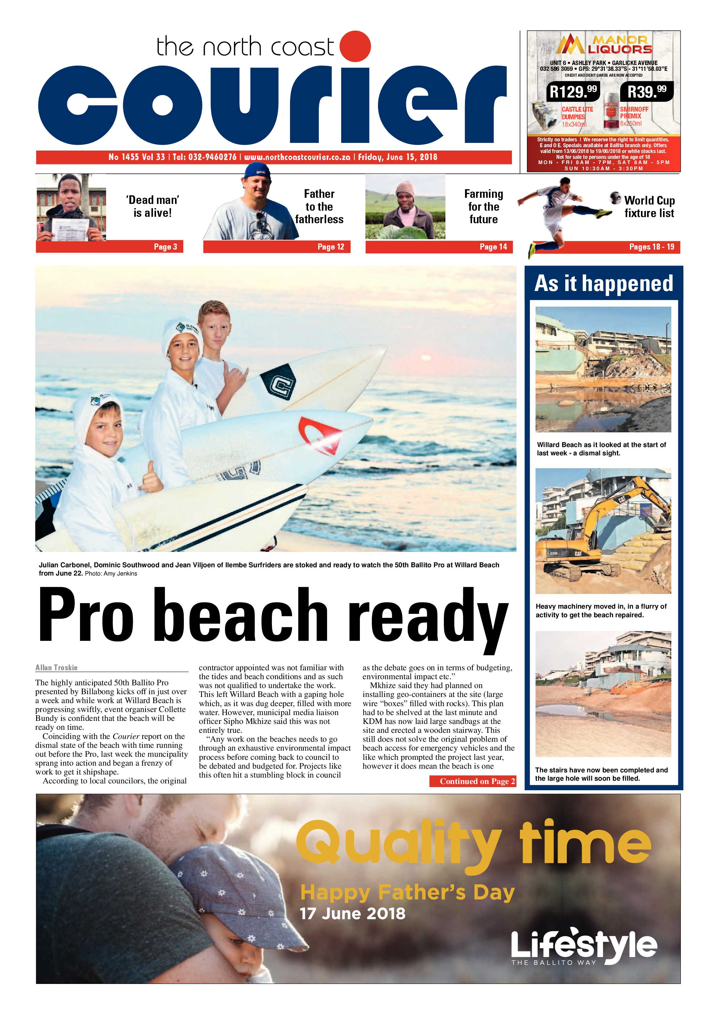 The North Coast Courier – 15 June 2018 page 1