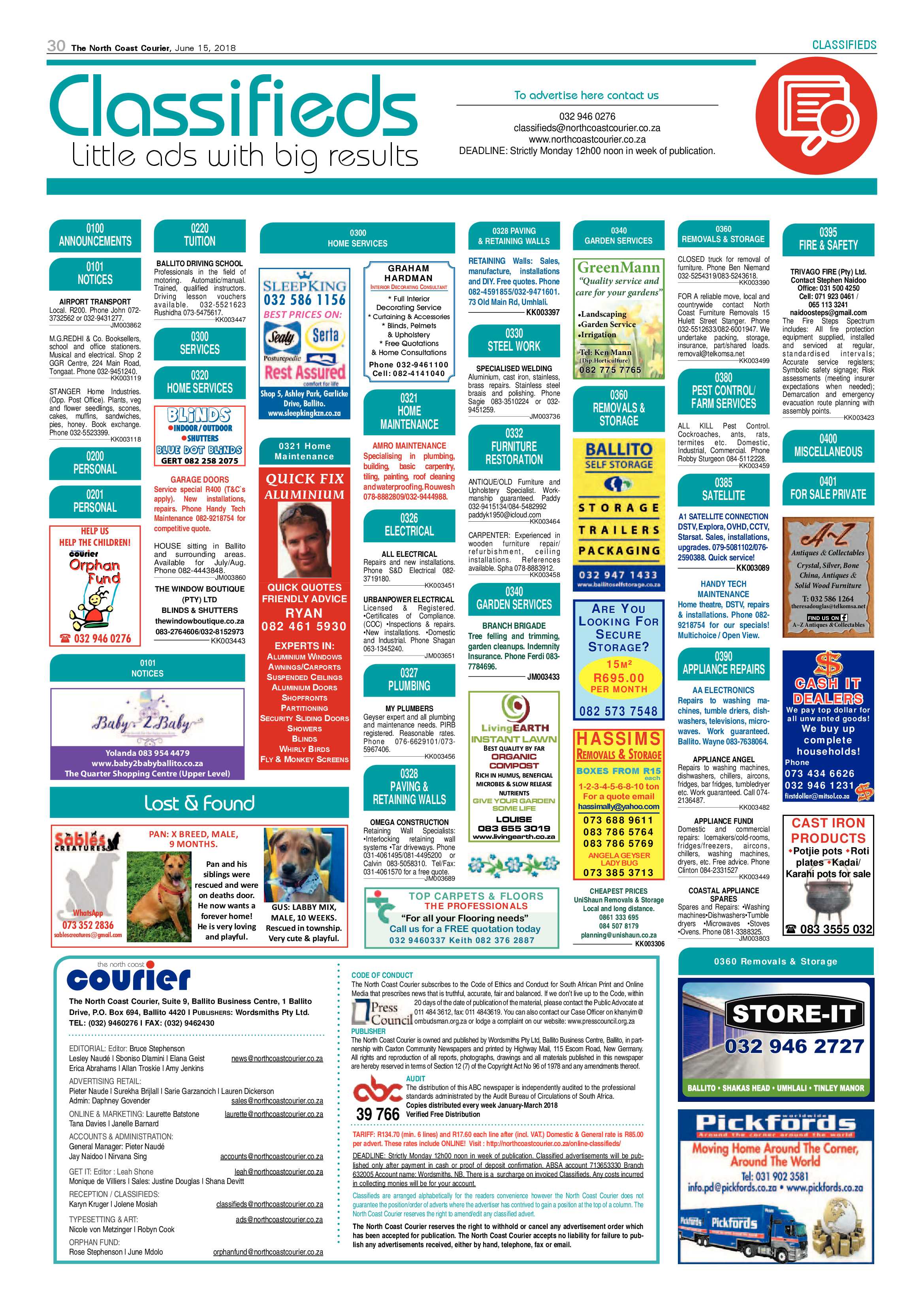 The North Coast Courier – 15 June 2018 page 30