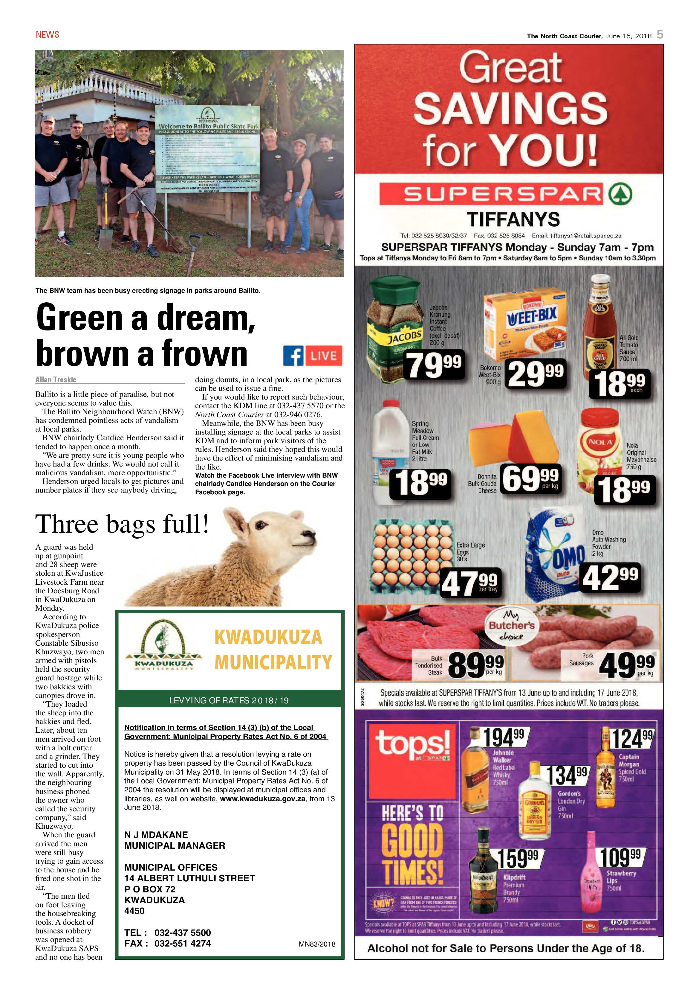 The North Coast Courier – 15 June 2018 page 5
