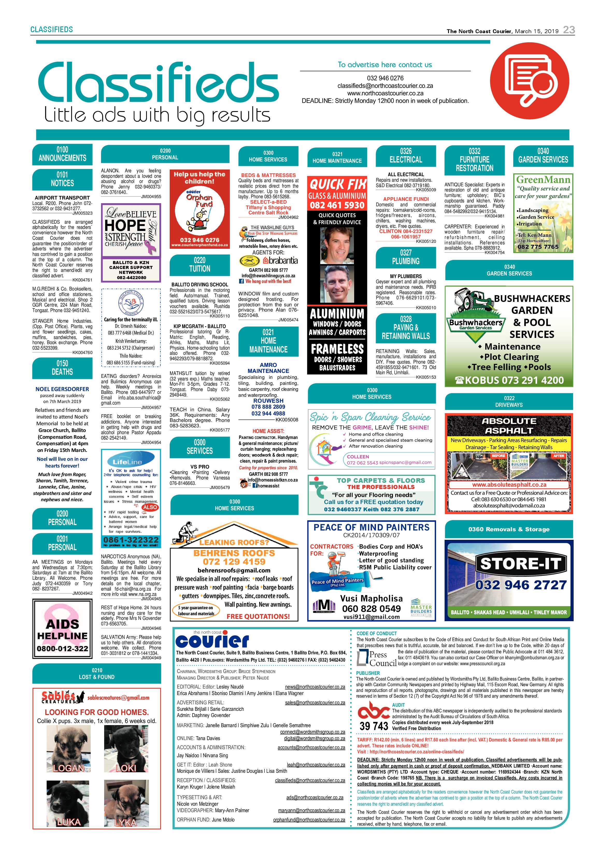 The North Coast Courier – 15 March 2019 page 23