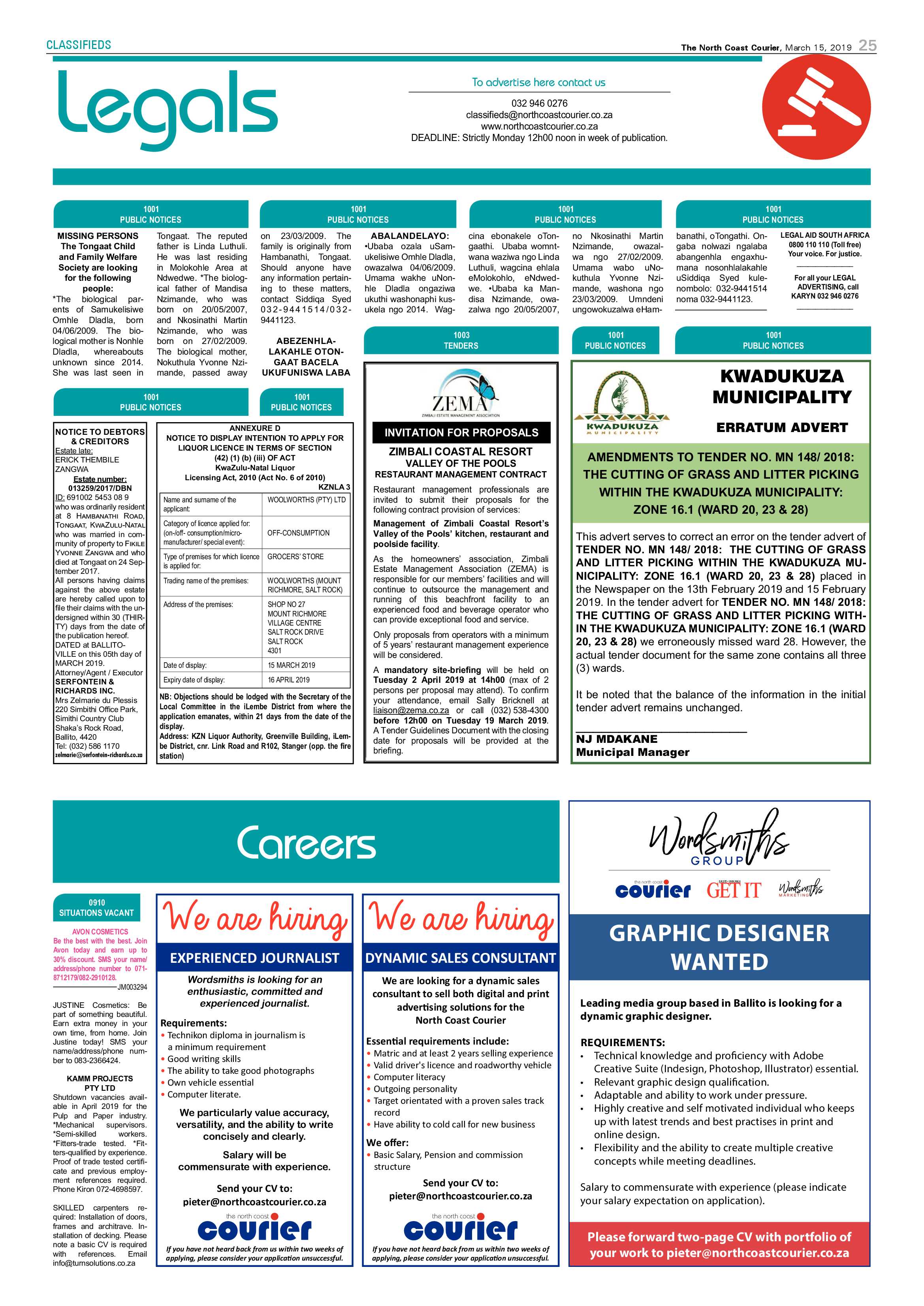 The North Coast Courier – 15 March 2019 page 25