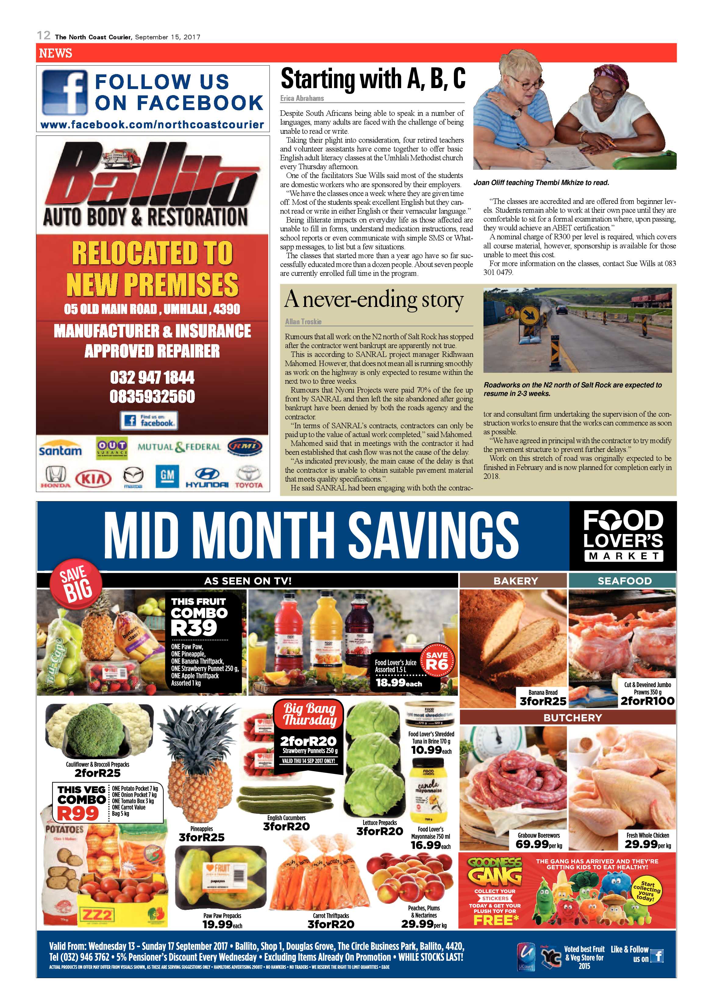 The North Coast Courier – 15 September 2017 page 12