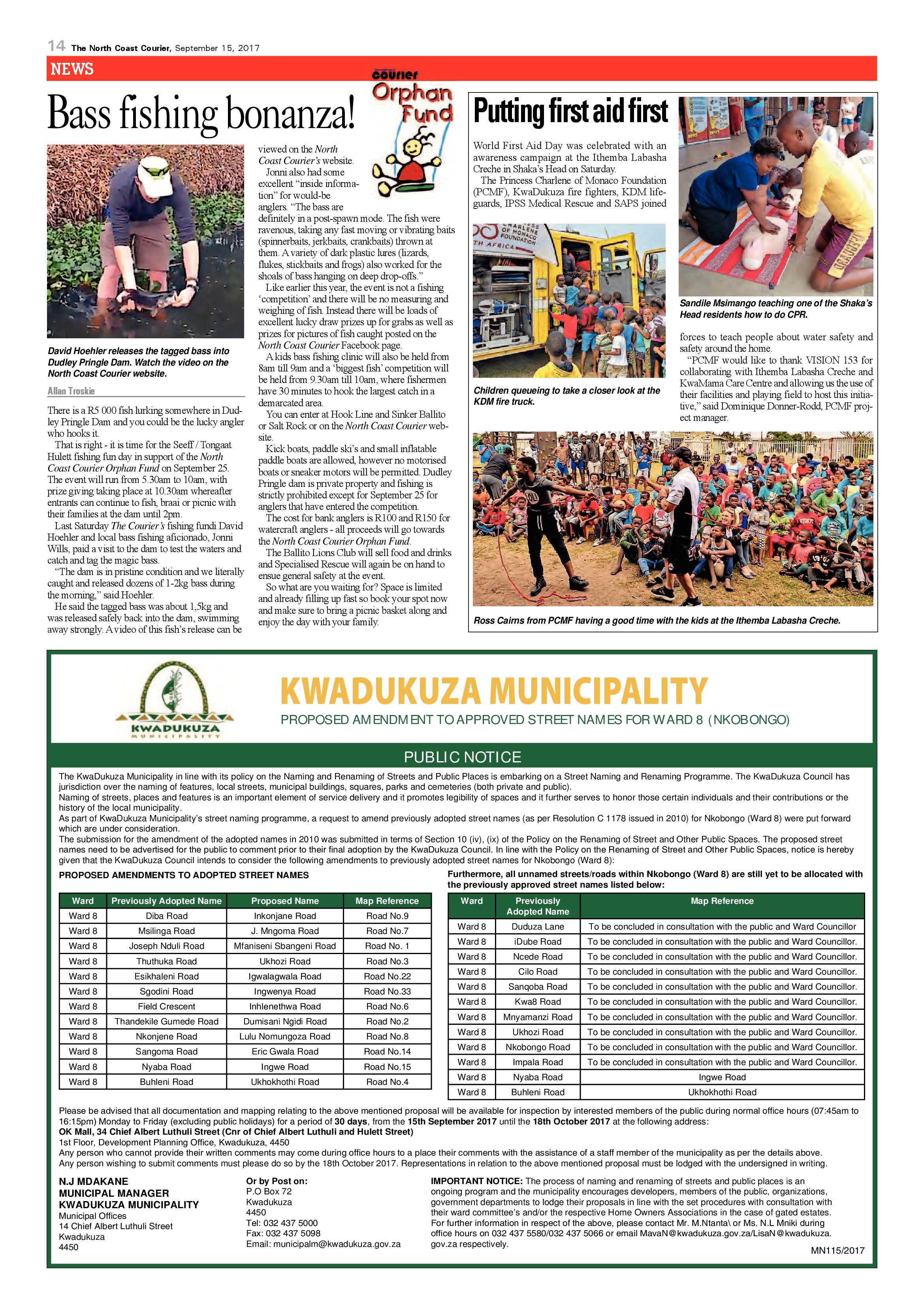 The North Coast Courier – 15 September 2017 page 14