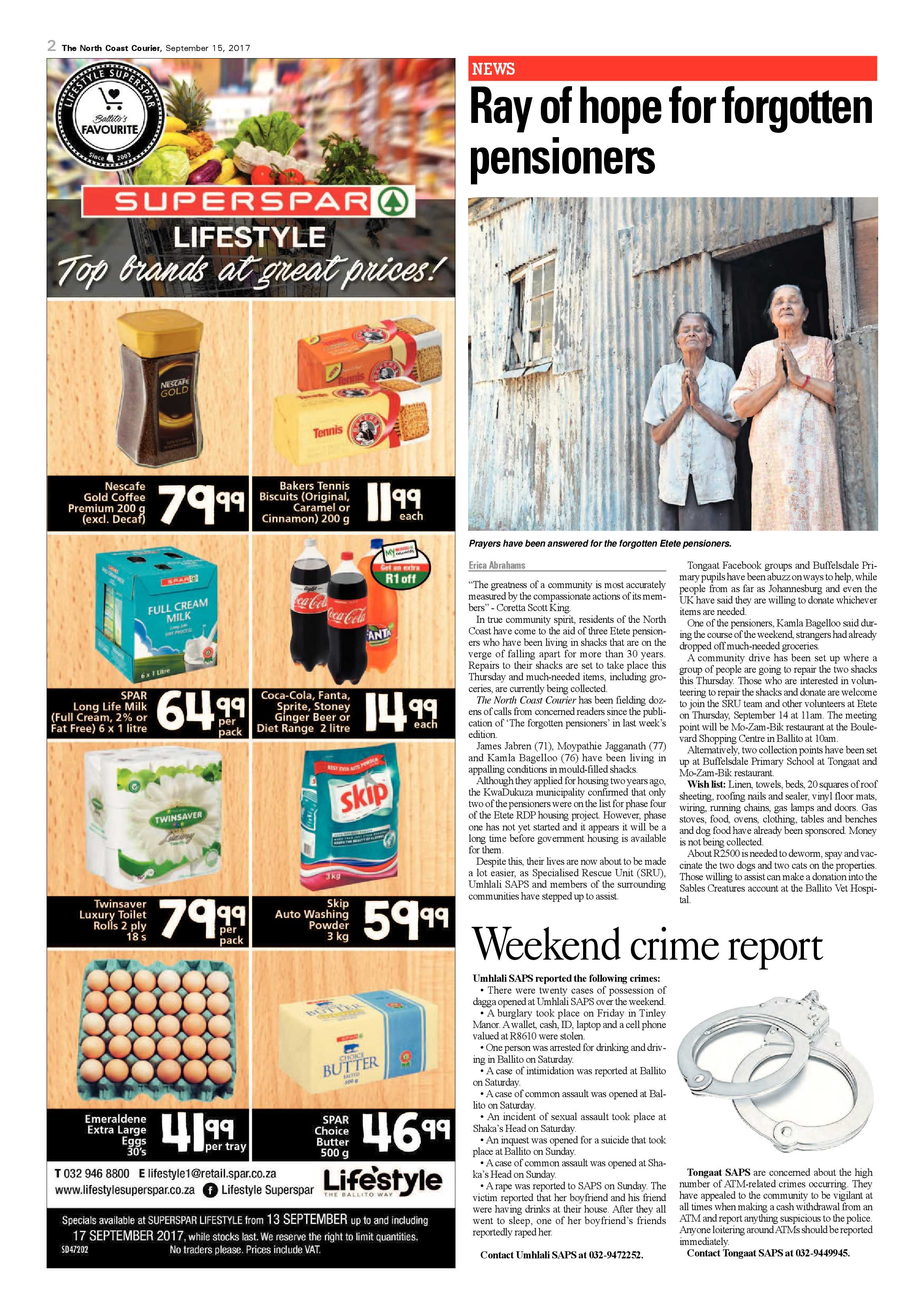 The North Coast Courier – 15 September 2017 page 2