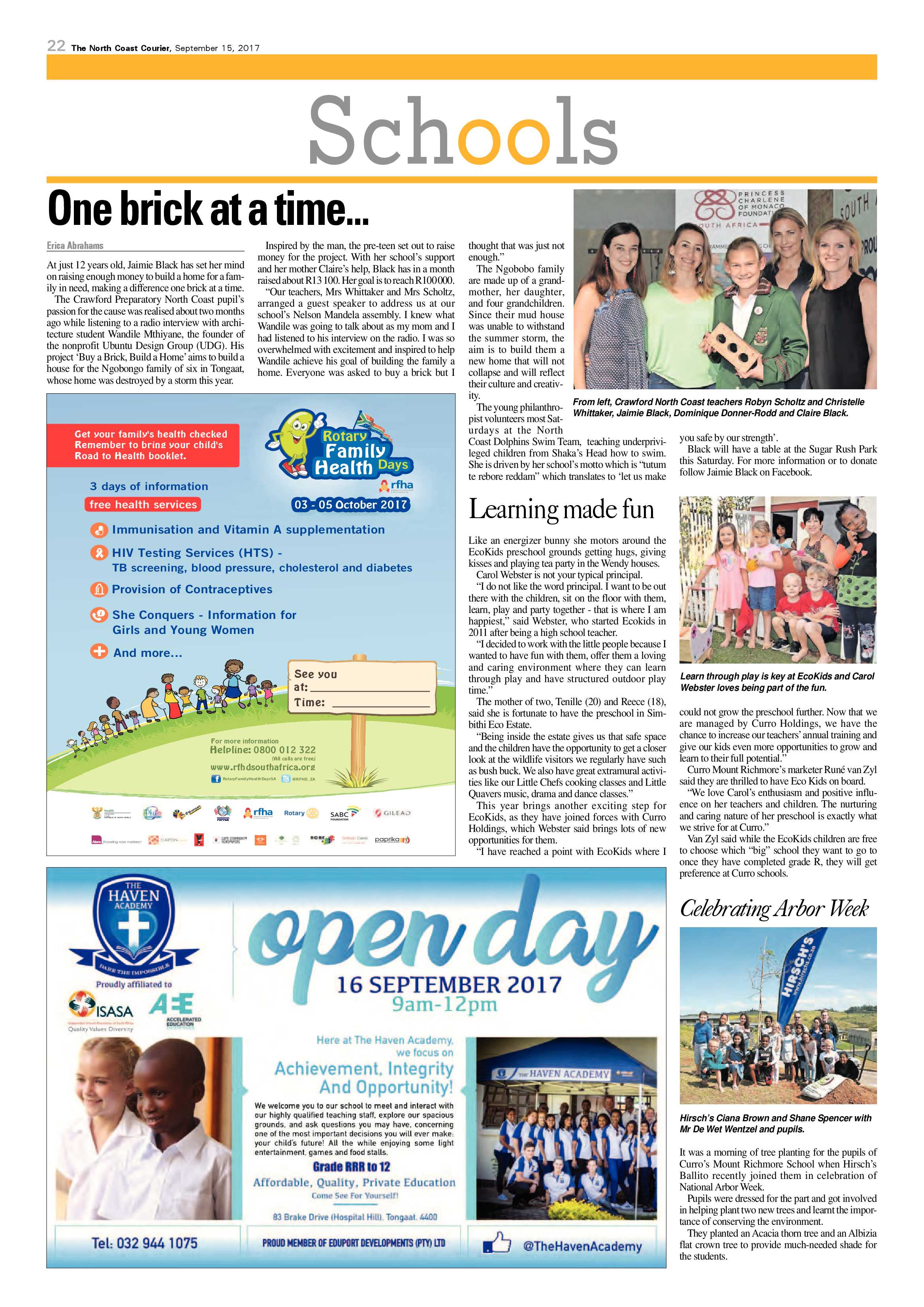 The North Coast Courier – 15 September 2017 page 22