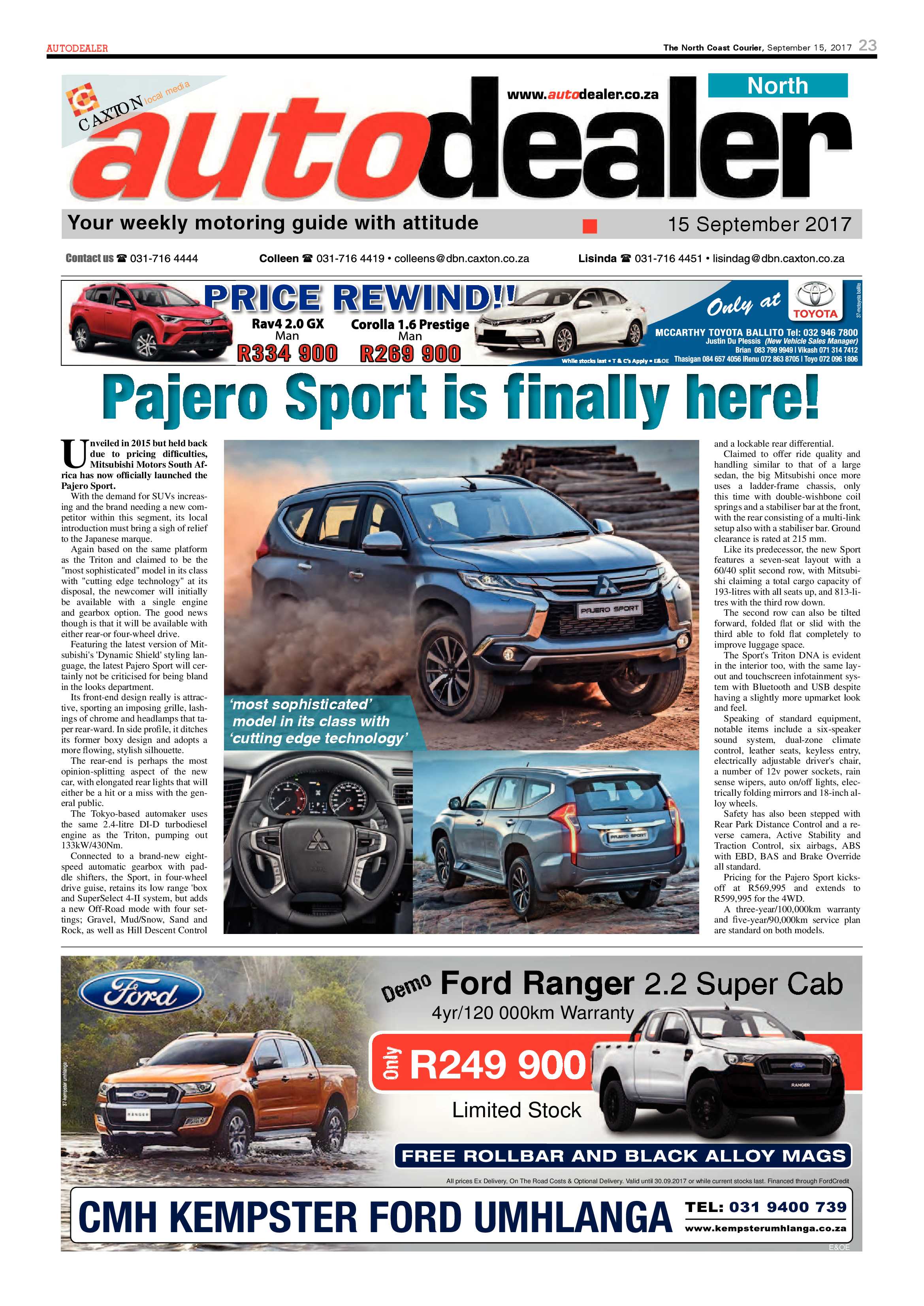 The North Coast Courier – 15 September 2017 page 23