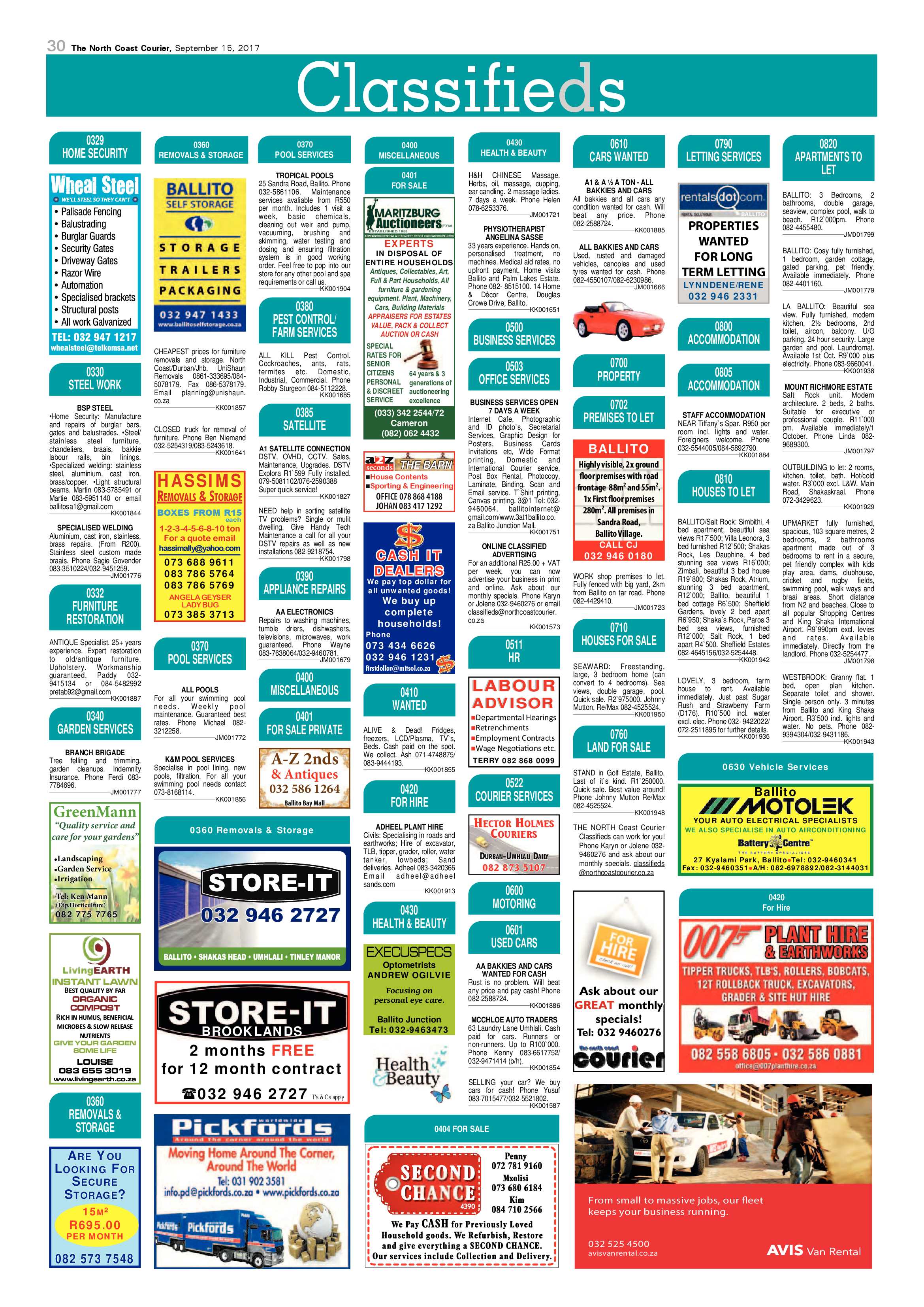 The North Coast Courier – 15 September 2017 page 30