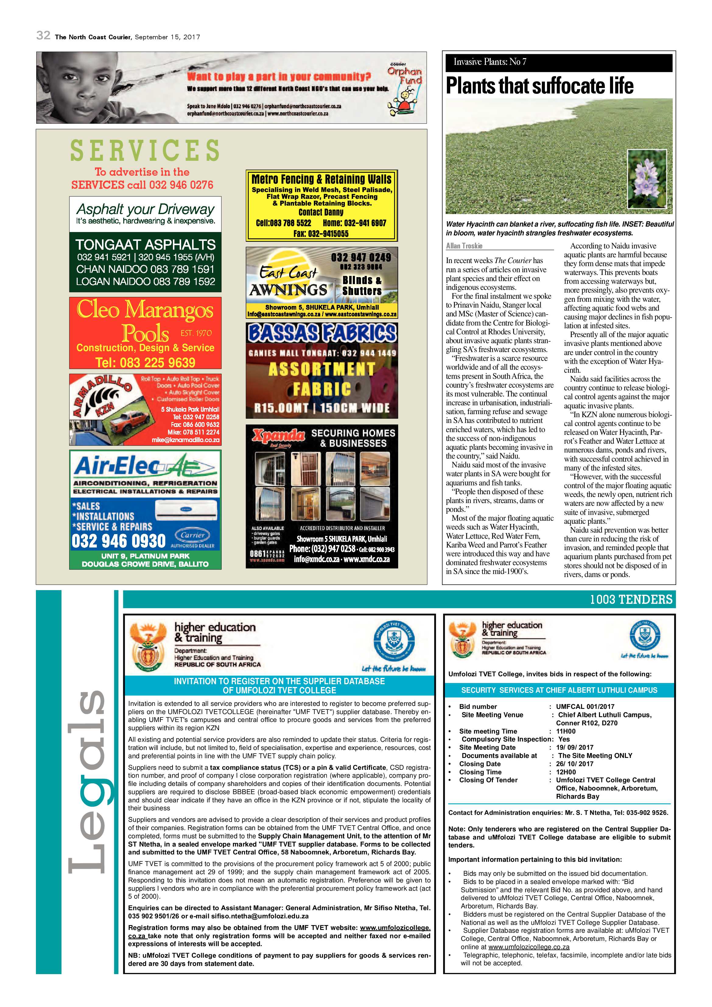 The North Coast Courier – 15 September 2017 page 32