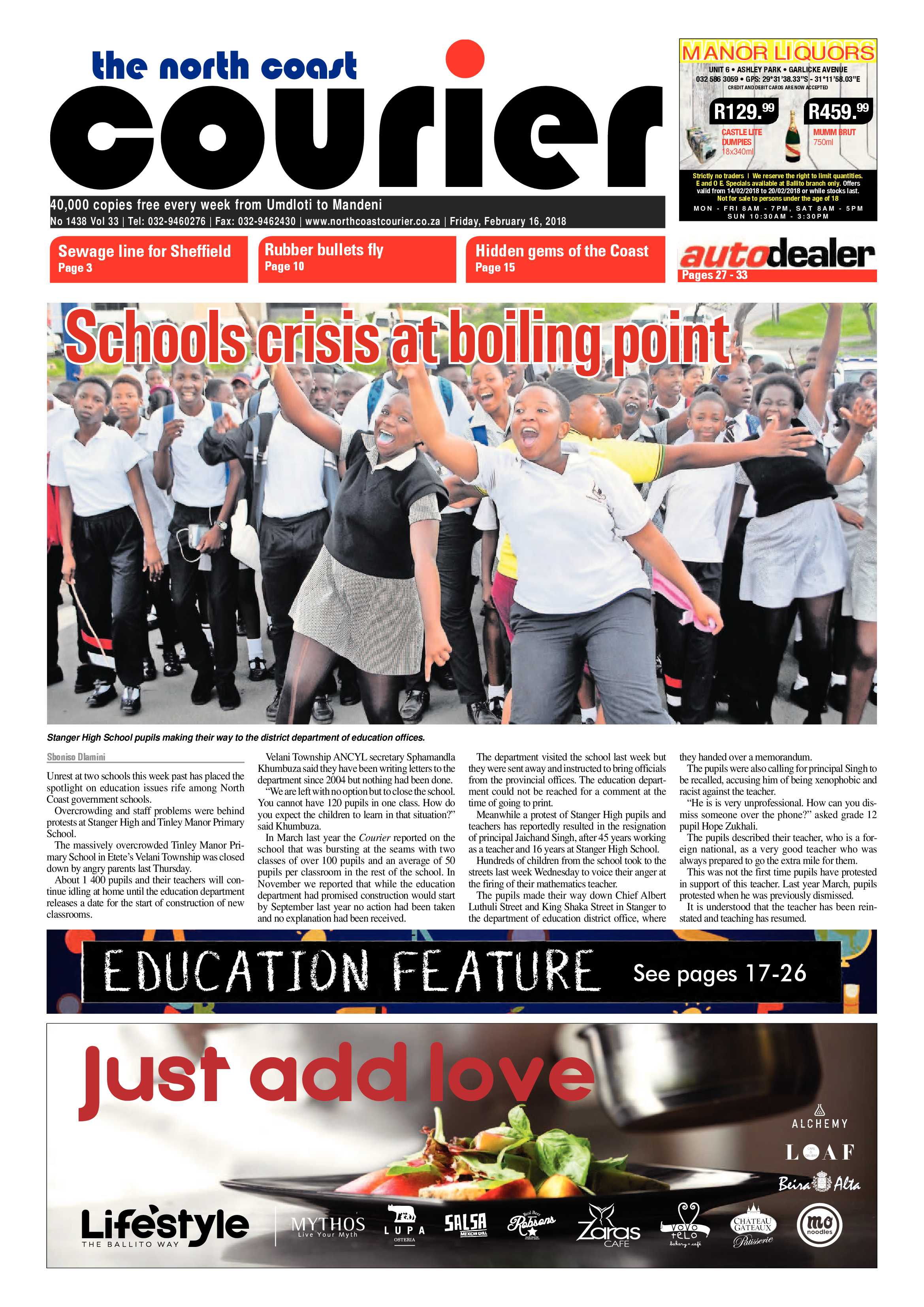 The North Coast Courier – 16 February 2018 page 1