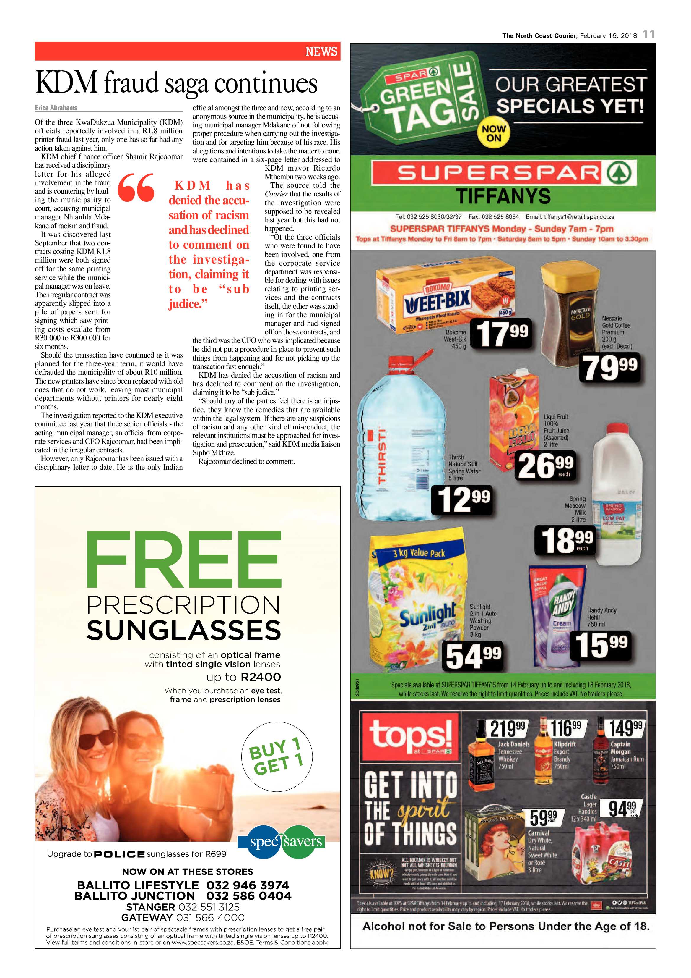 The North Coast Courier – 16 February 2018 page 11