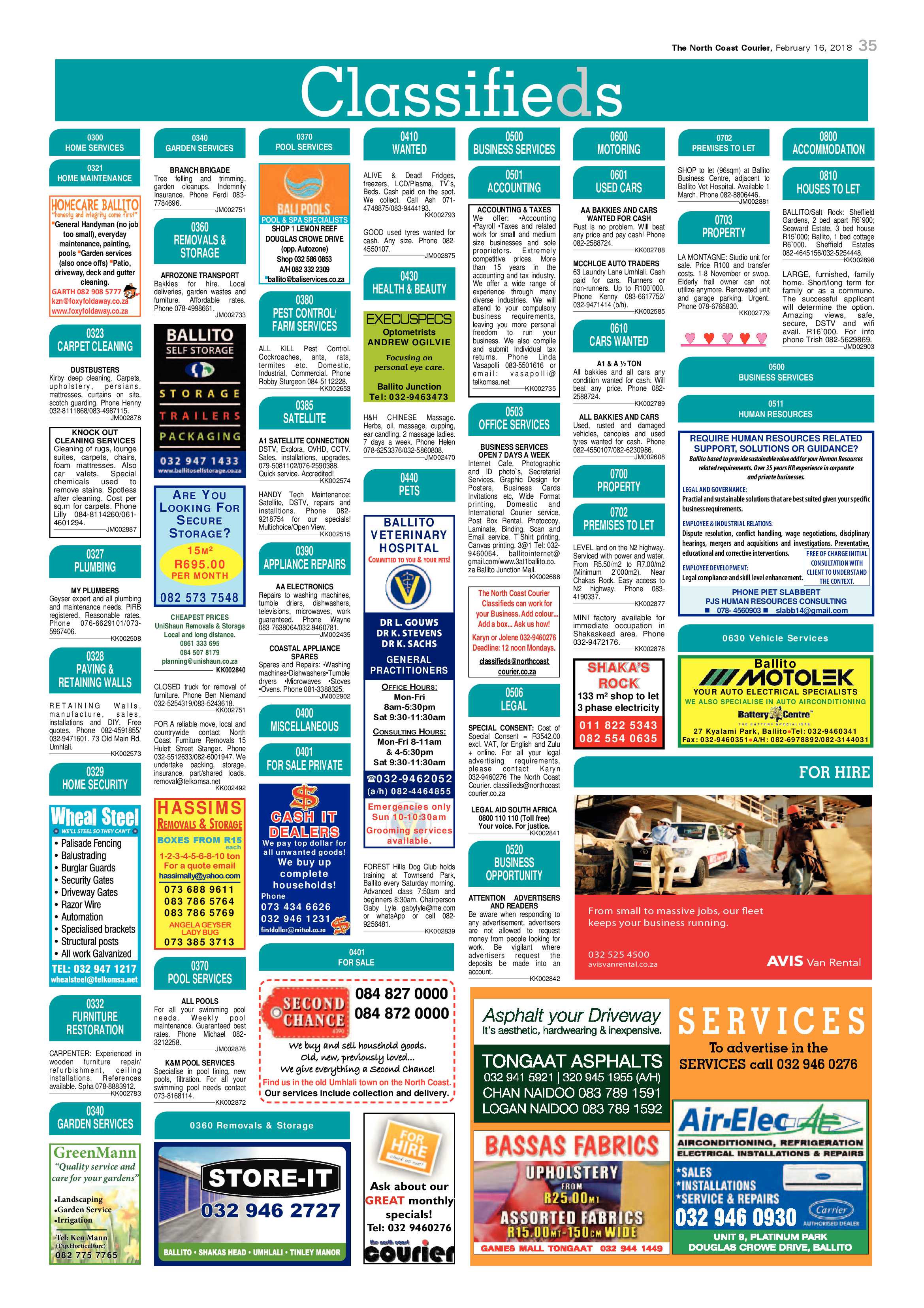 The North Coast Courier – 16 February 2018 page 35