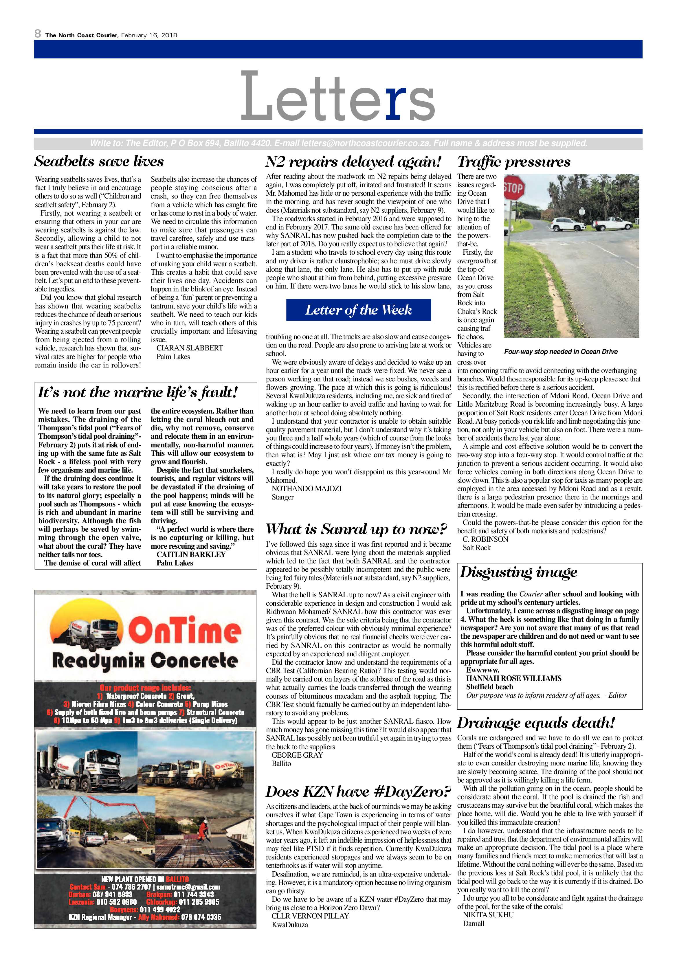 The North Coast Courier – 16 February 2018 page 8