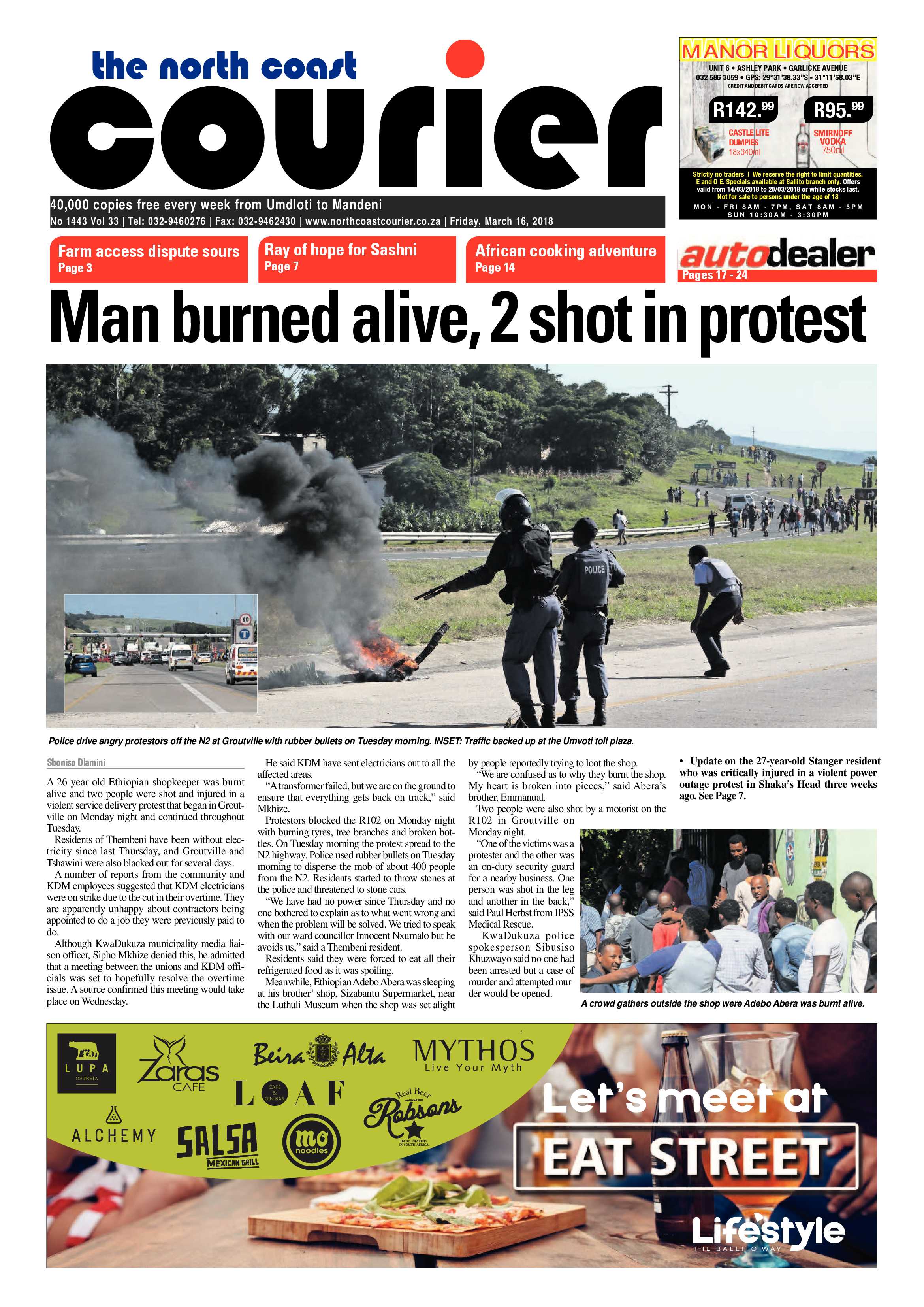 The North Coast Courier – 16 March 2018 page 1