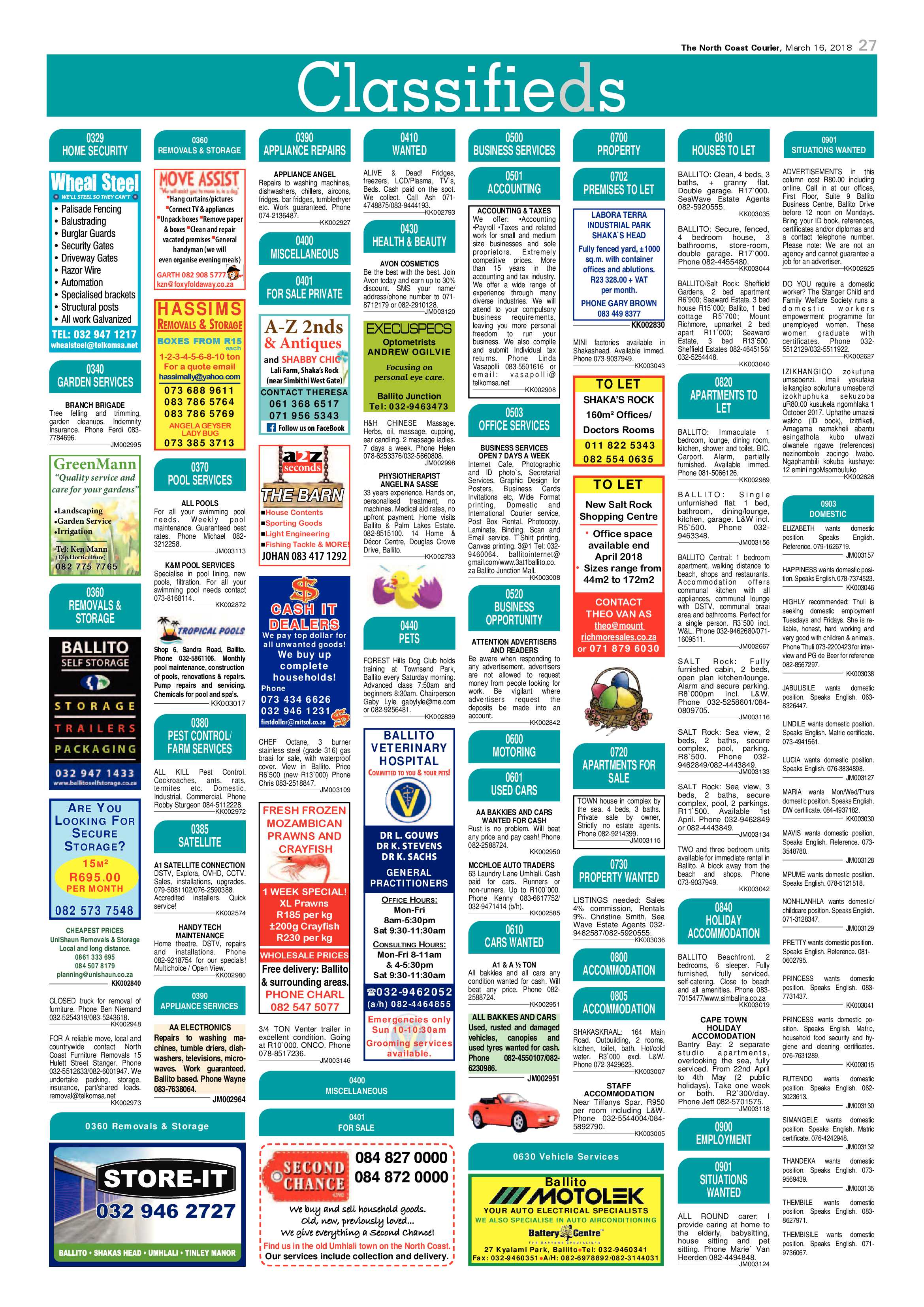 The North Coast Courier – 16 March 2018 page 27
