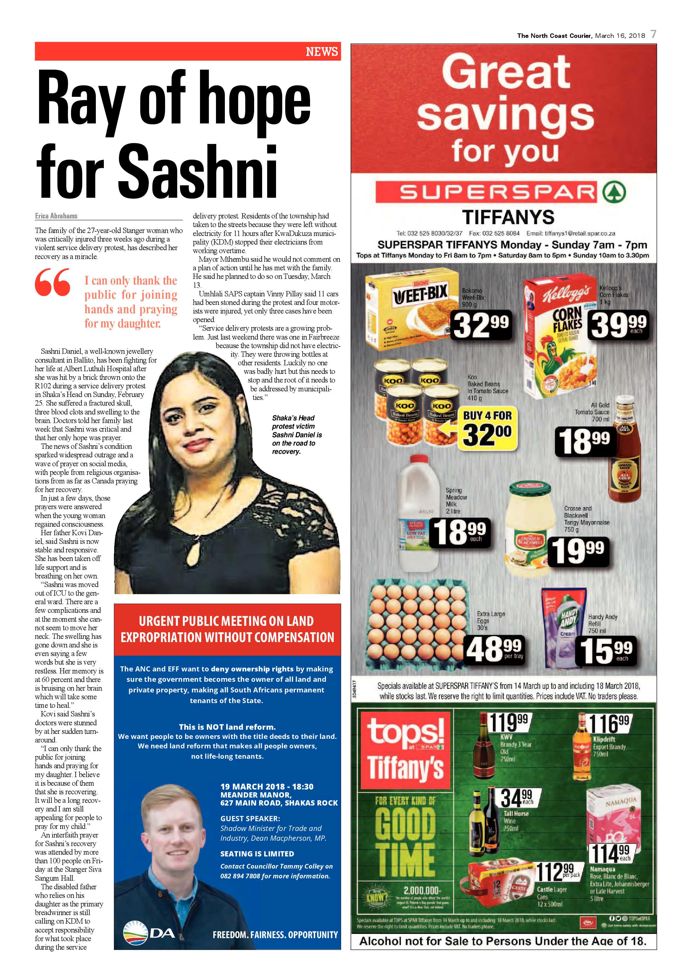 The North Coast Courier – 16 March 2018 page 7