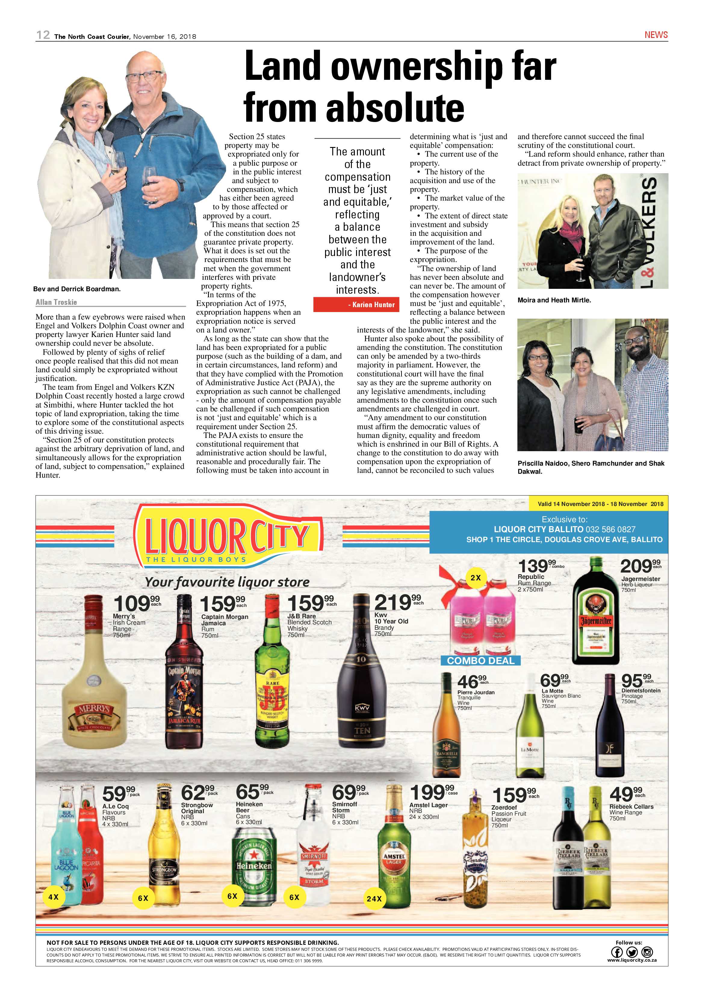 The North Coast Courier – 16 November 2018 page 12