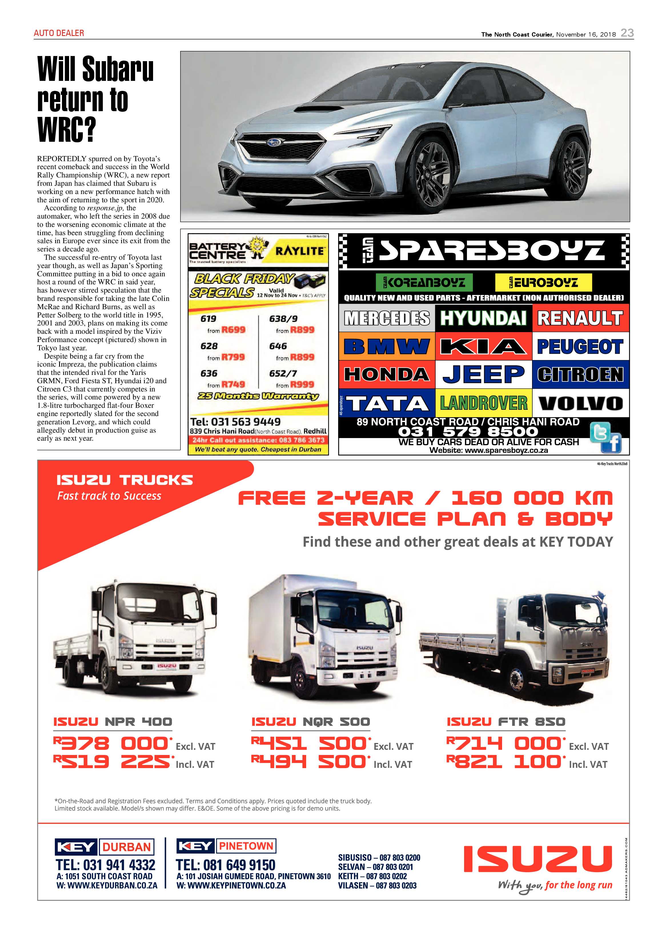 The North Coast Courier – 16 November 2018 page 23