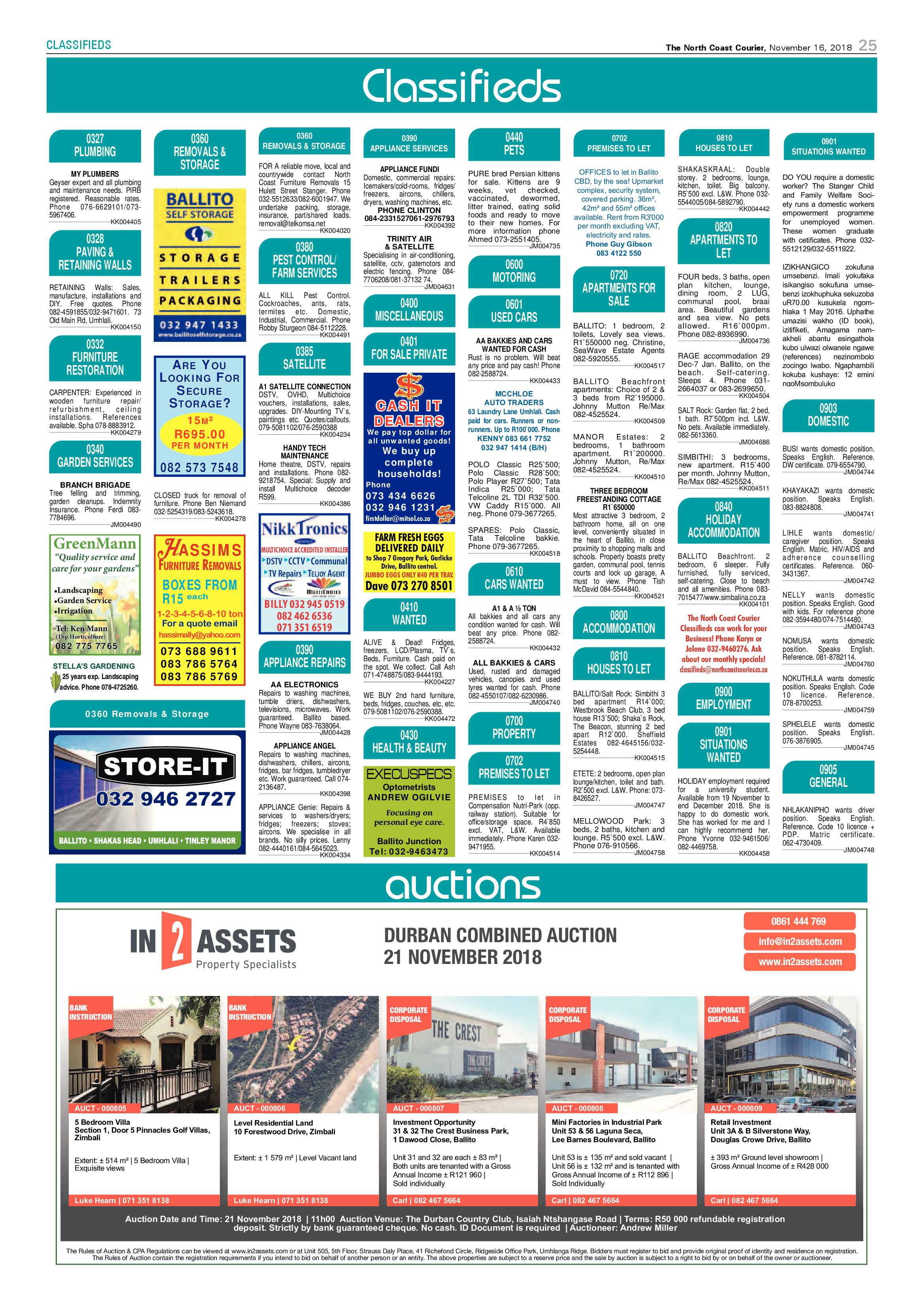 The North Coast Courier – 16 November 2018 page 25