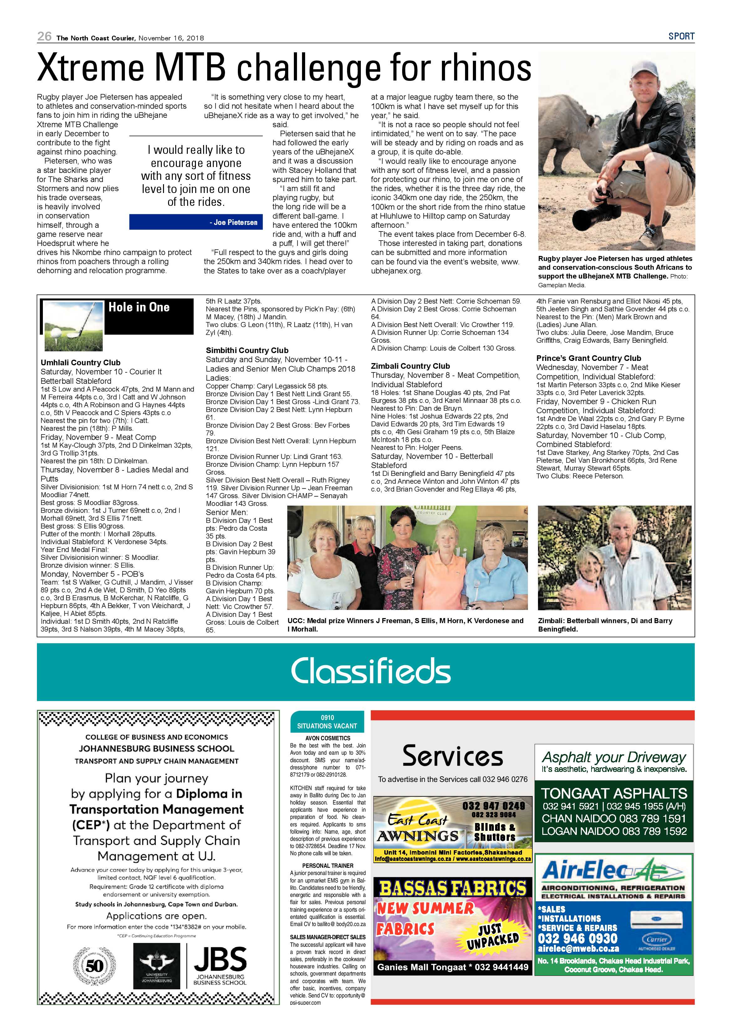 The North Coast Courier – 16 November 2018 page 26