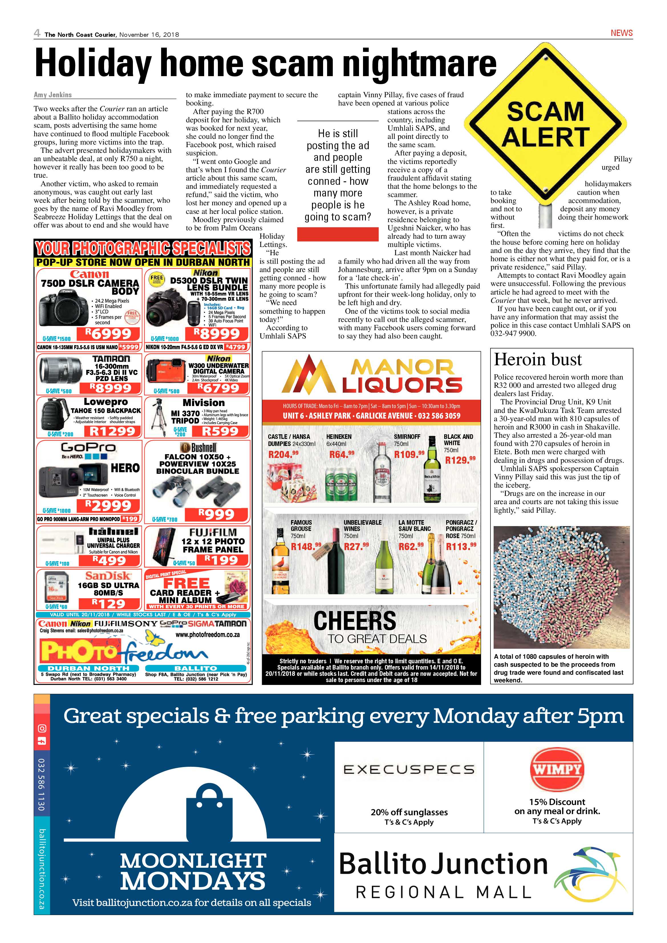The North Coast Courier – 16 November 2018 page 4