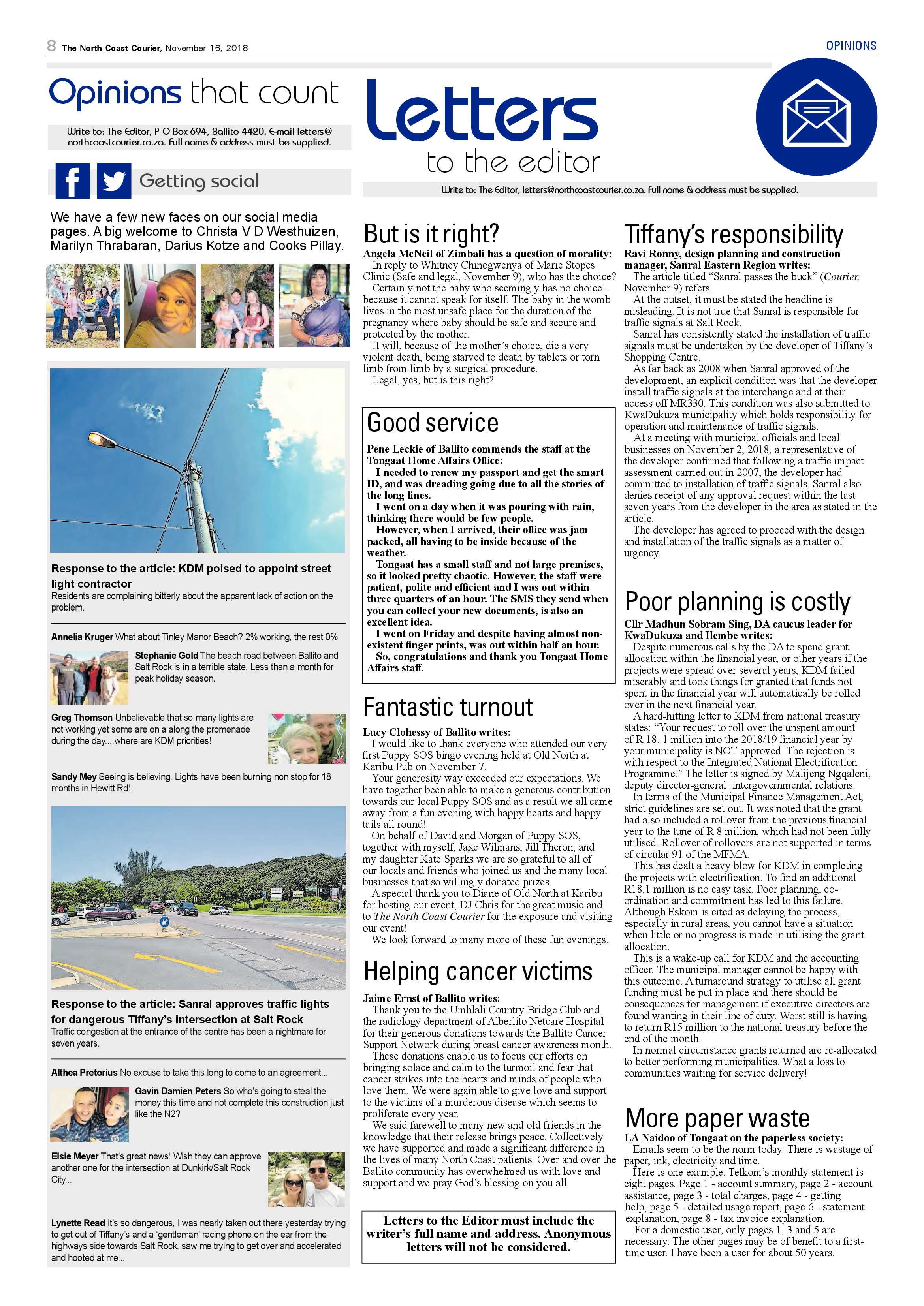 The North Coast Courier – 16 November 2018 page 8