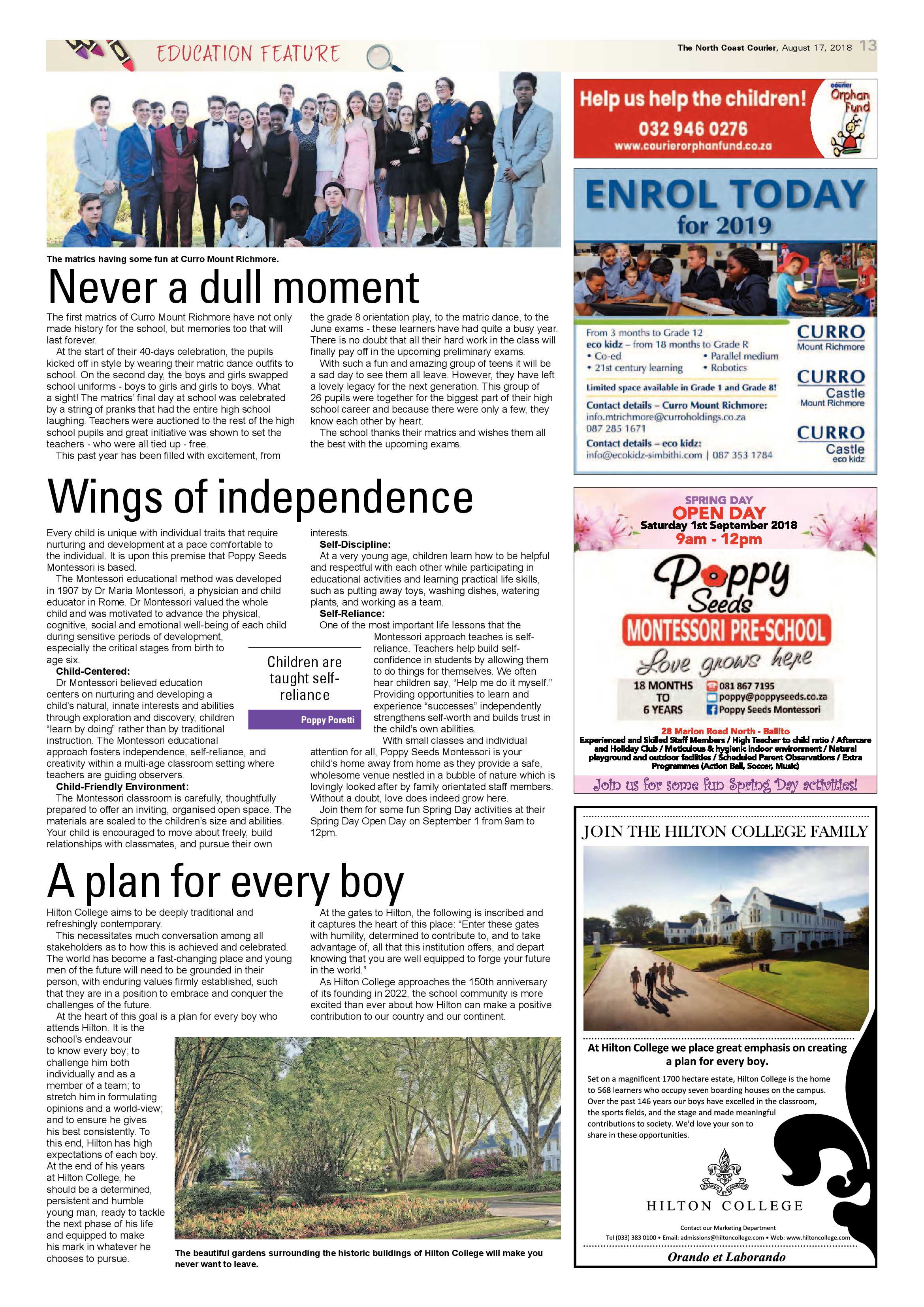 The North Coast Courier – 17 August 2018 page 13