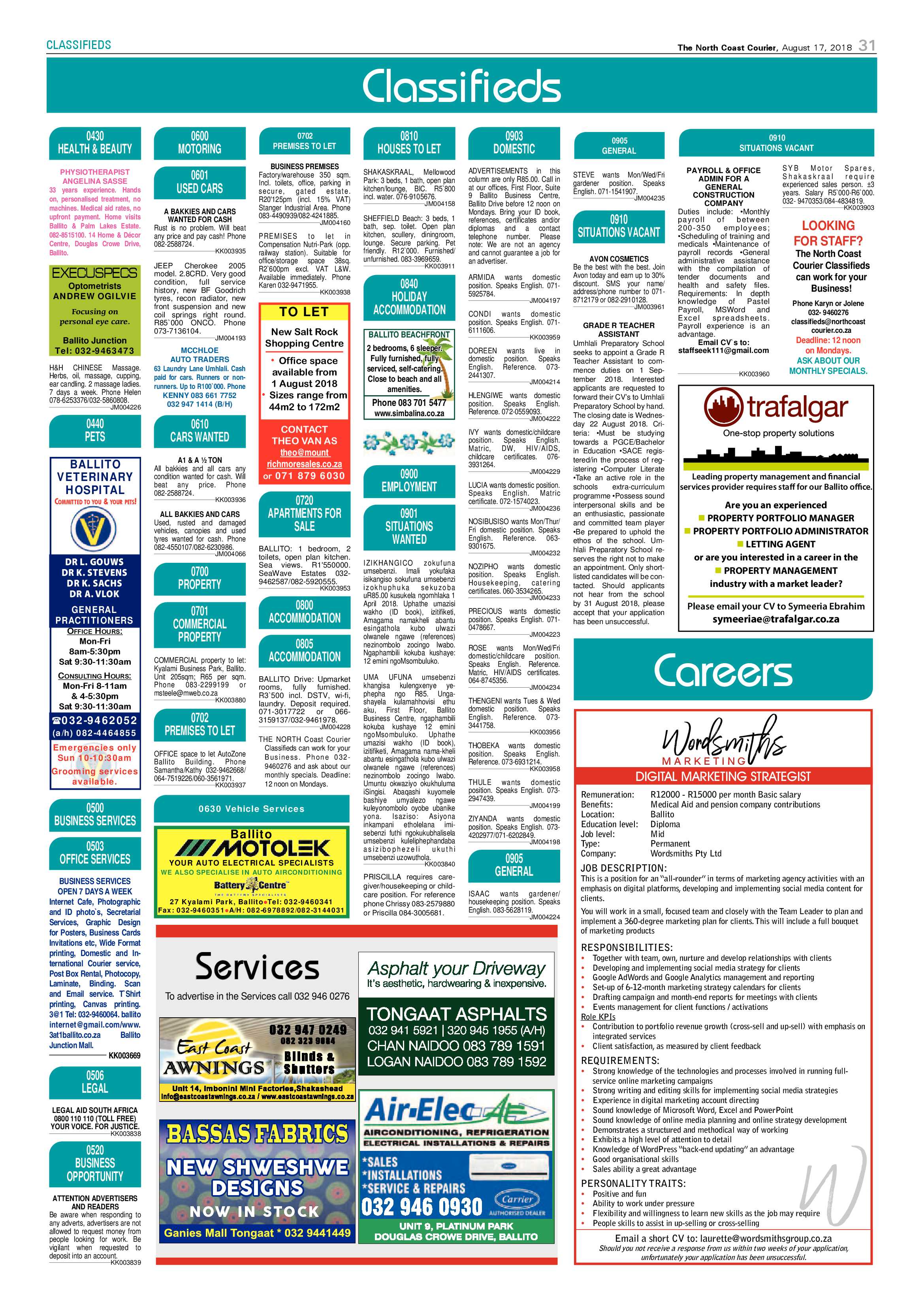 The North Coast Courier – 17 August 2018 page 31