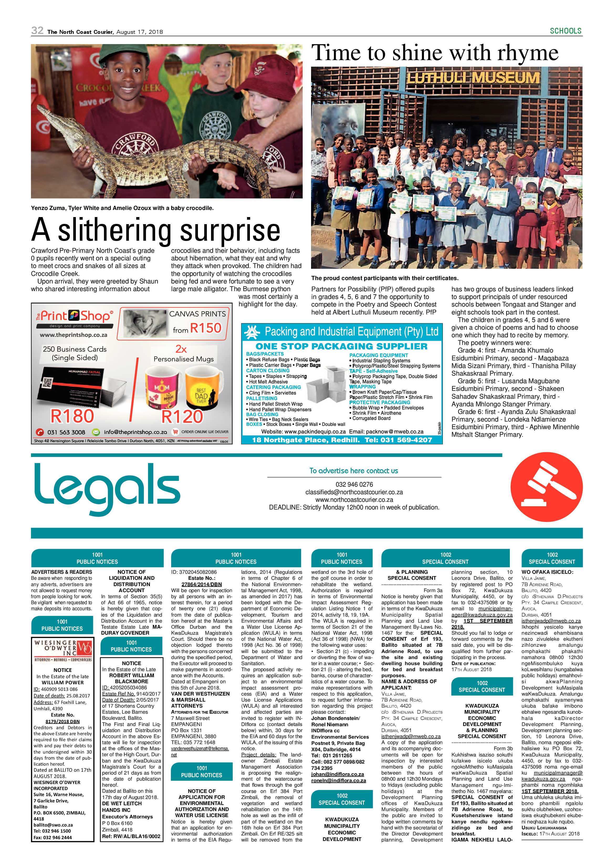 The North Coast Courier – 17 August 2018 page 32