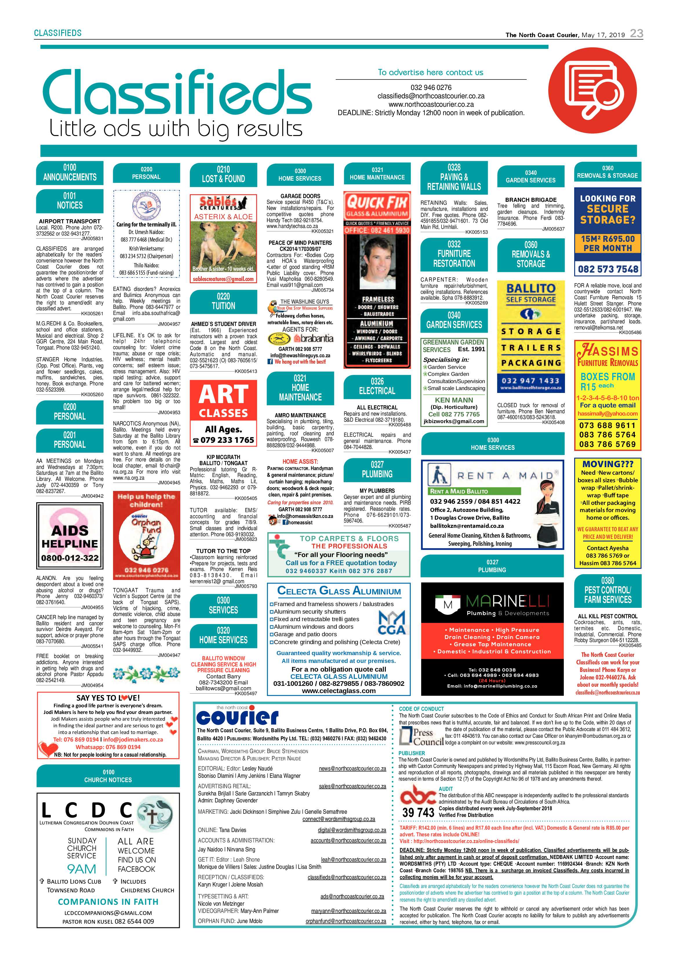 The North Coast Courier- 17 May 2019 page 23
